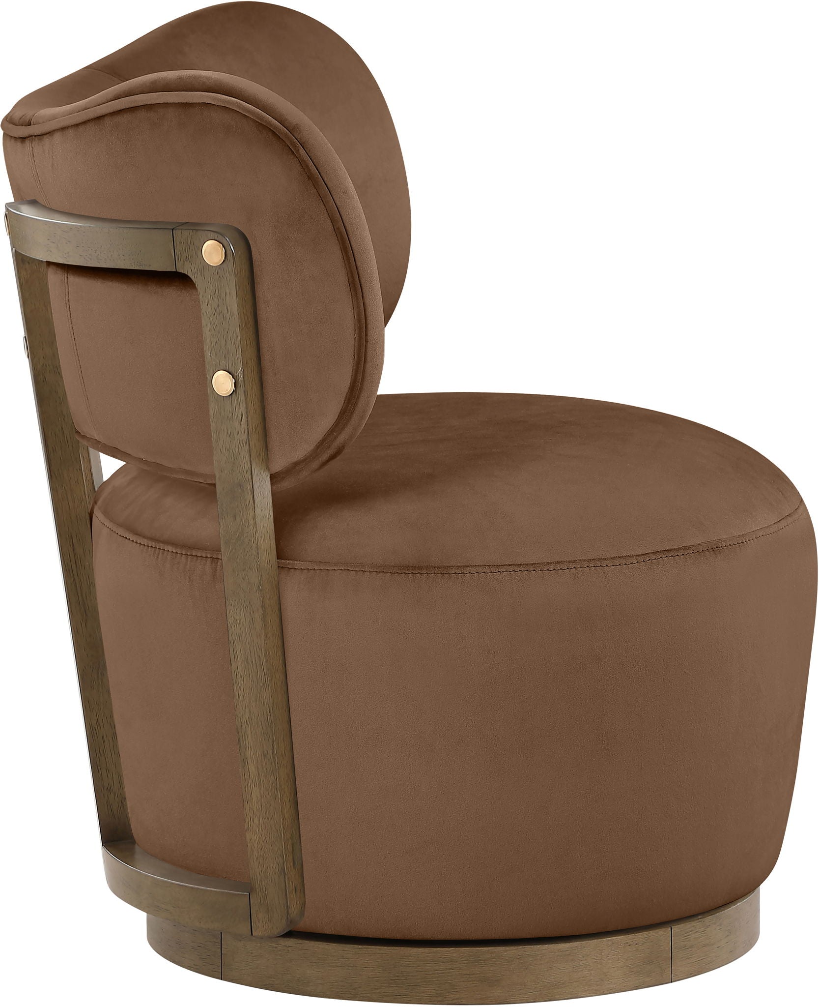 Elara - Velvet Upholstered Swivel Accent Chair - Stained Brown - Urban Living Furniture (Los Angeles, CA)