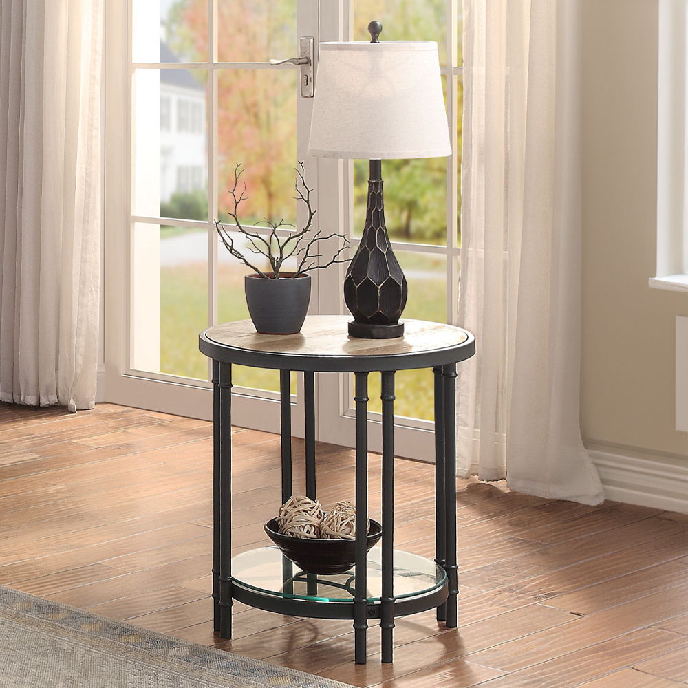 Brantley - End Table - Oak & Sandy Black - Urban Living Furniture (Los Angeles, CA)