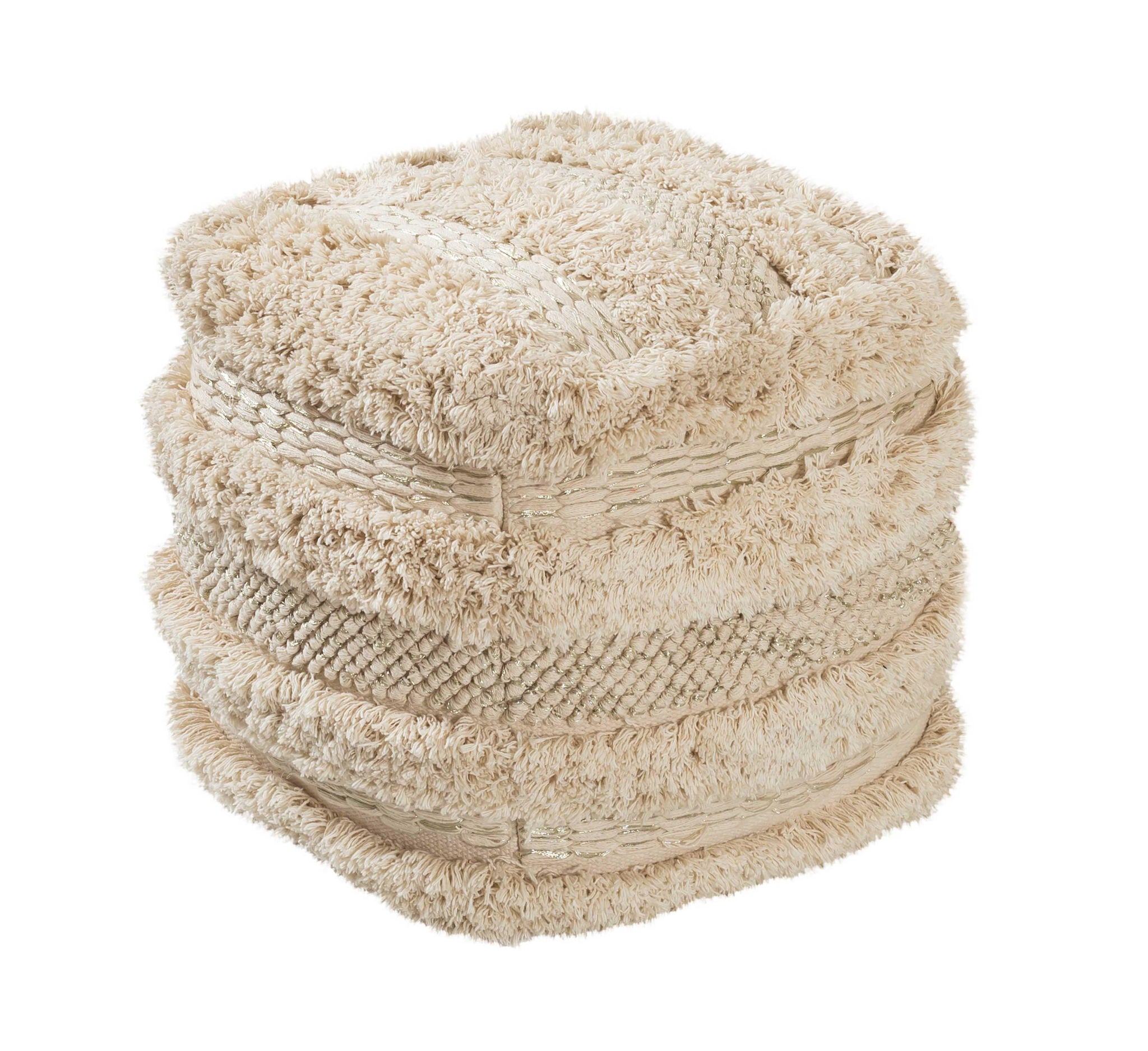 Yorba - Cotton Pouf - Beige - Urban Living Furniture (Los Angeles, CA)
