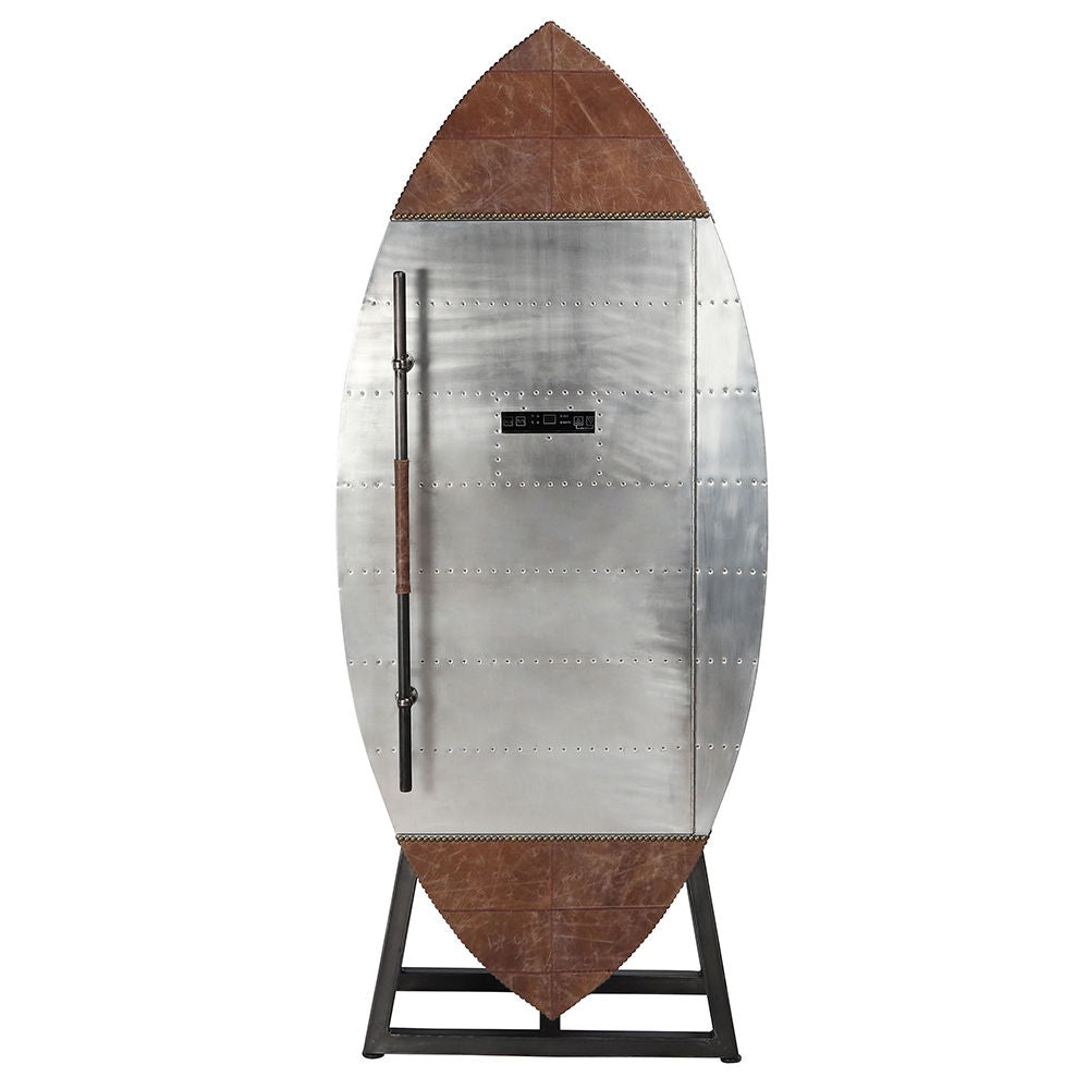 Brancaster - Wine Cooler - Retro Brown Top Grain Leather & Aluminum - Urban Living Furniture (Los Angeles, CA)
