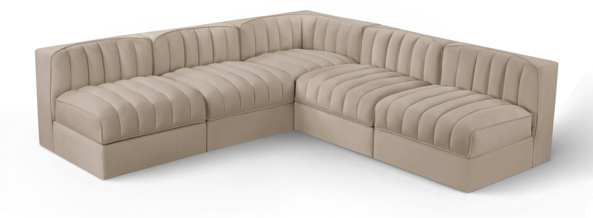 Rummi - Armless Velvet Performance Fabric Upholstered 5 Piece Modular Sectional - Urban Living Furniture (Los Angeles, CA)
