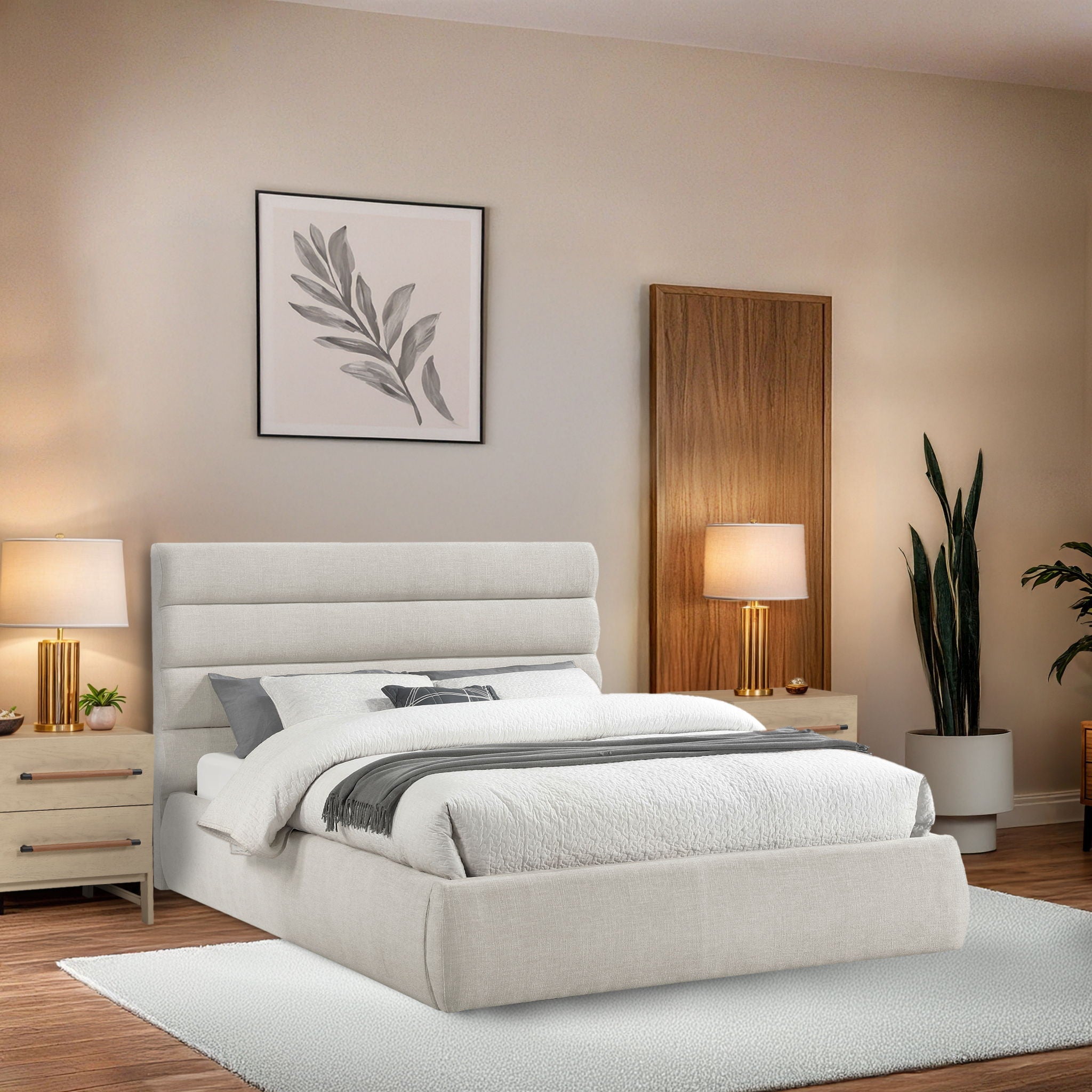 Adam - Linen Fabric Bed With 52" Headboard - Urban Living Furniture (Los Angeles, CA)