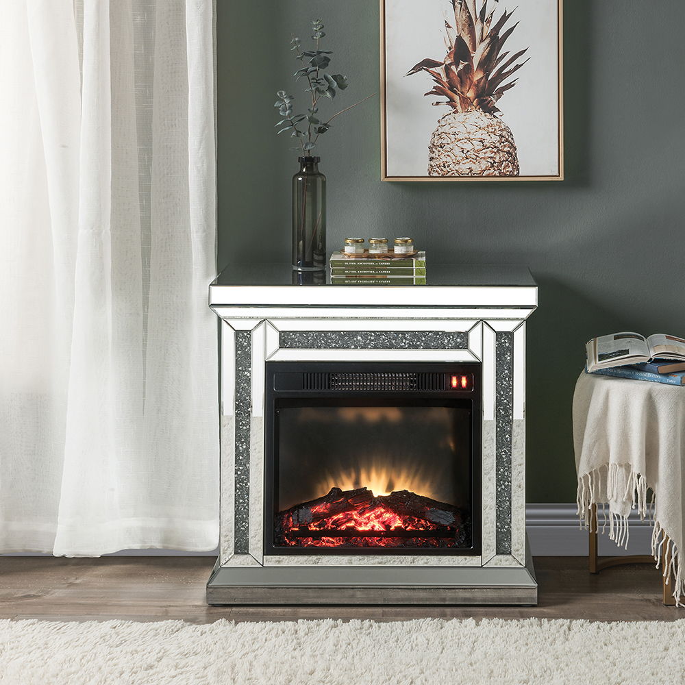 Noralie - 29" Fireplace - Mirrored & Faux Diamonds - Urban Living Furniture (Los Angeles, CA)