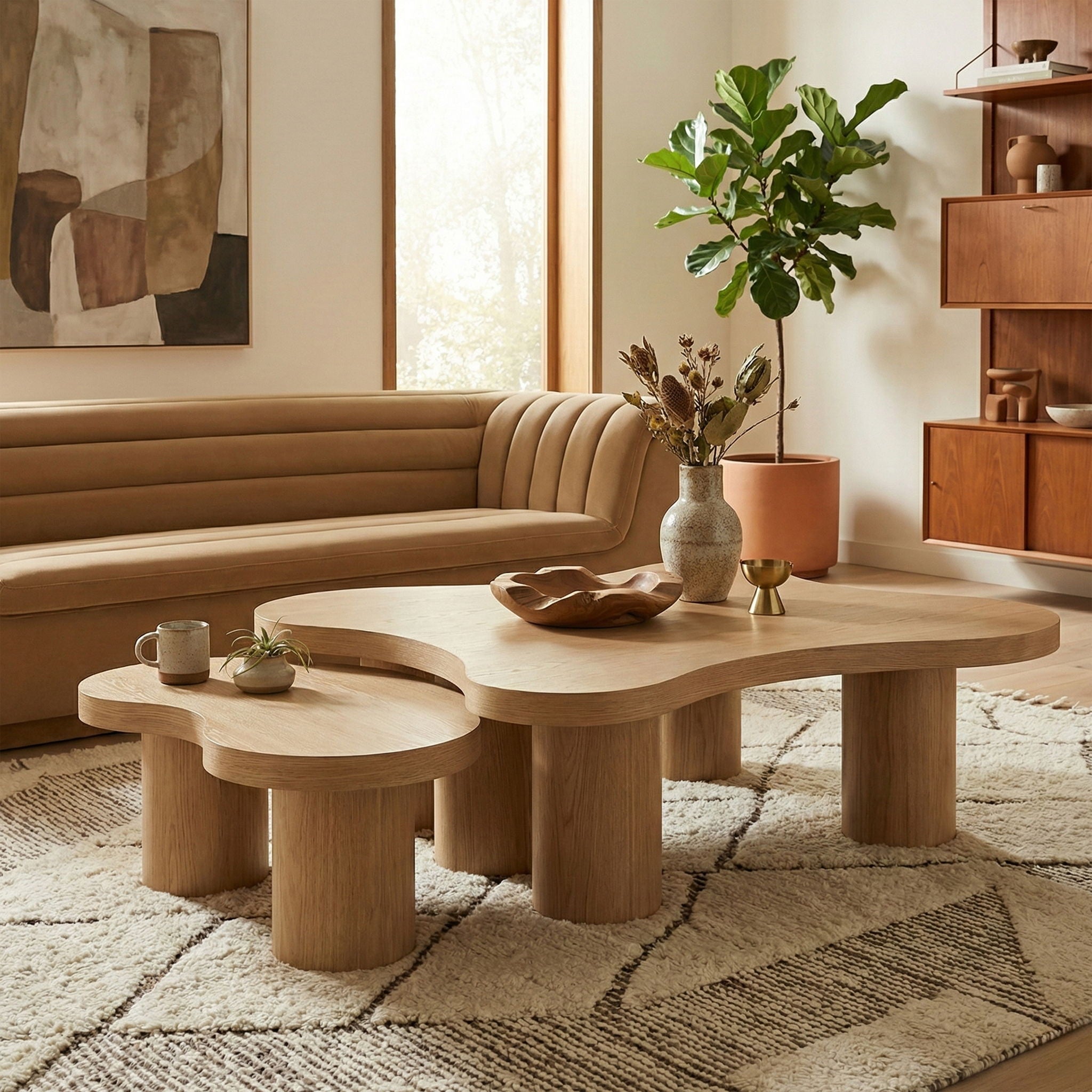 Cove - Oak Veneer And Solid Wood 2 Piece Coffee Table - Urban Living Furniture (Los Angeles, CA)