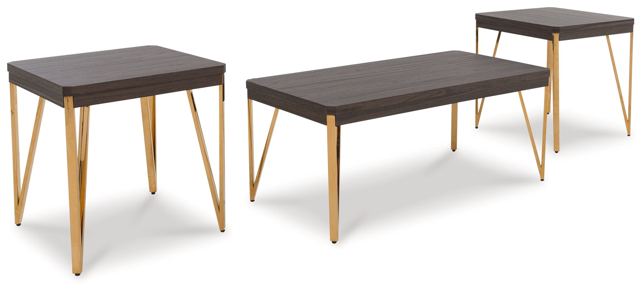 Bandyn - Brown / Champagne - Occasional Table Set (Set of 3) - Urban Living Furniture (Los Angeles, CA)