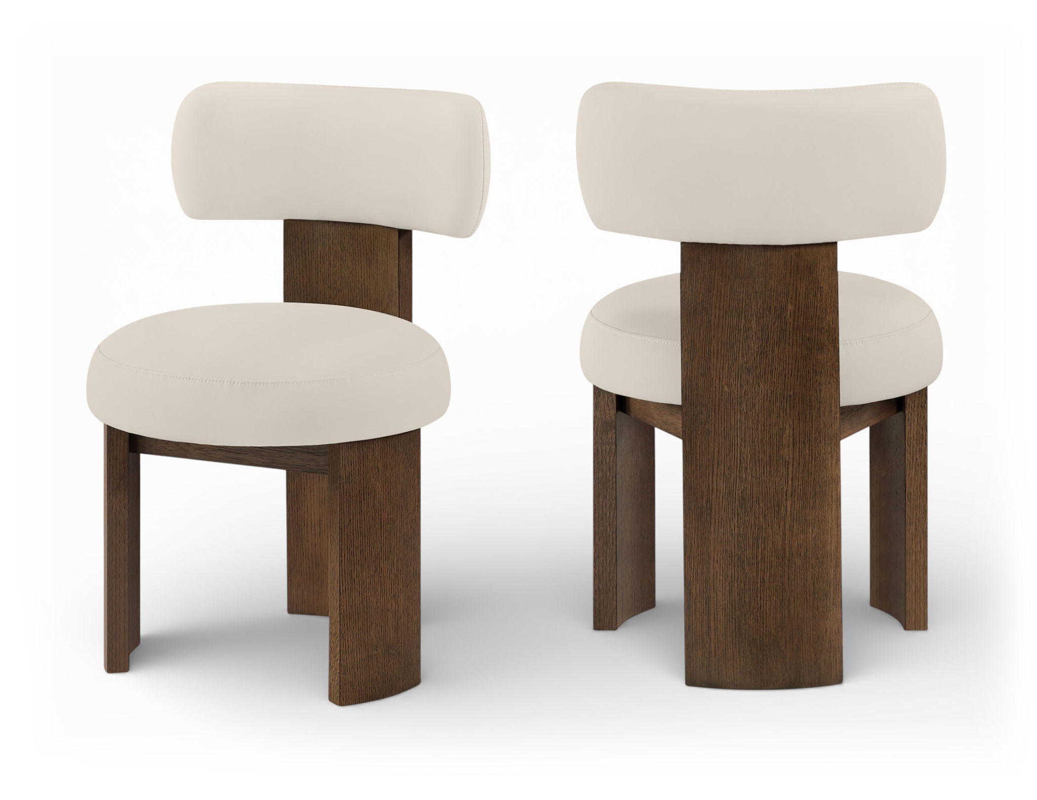 Atelier - Vegan Leather Upholstered Dining Chair (Set of 2) - Taupe / Painted Brown - Urban Living Furniture (Los Angeles, CA)