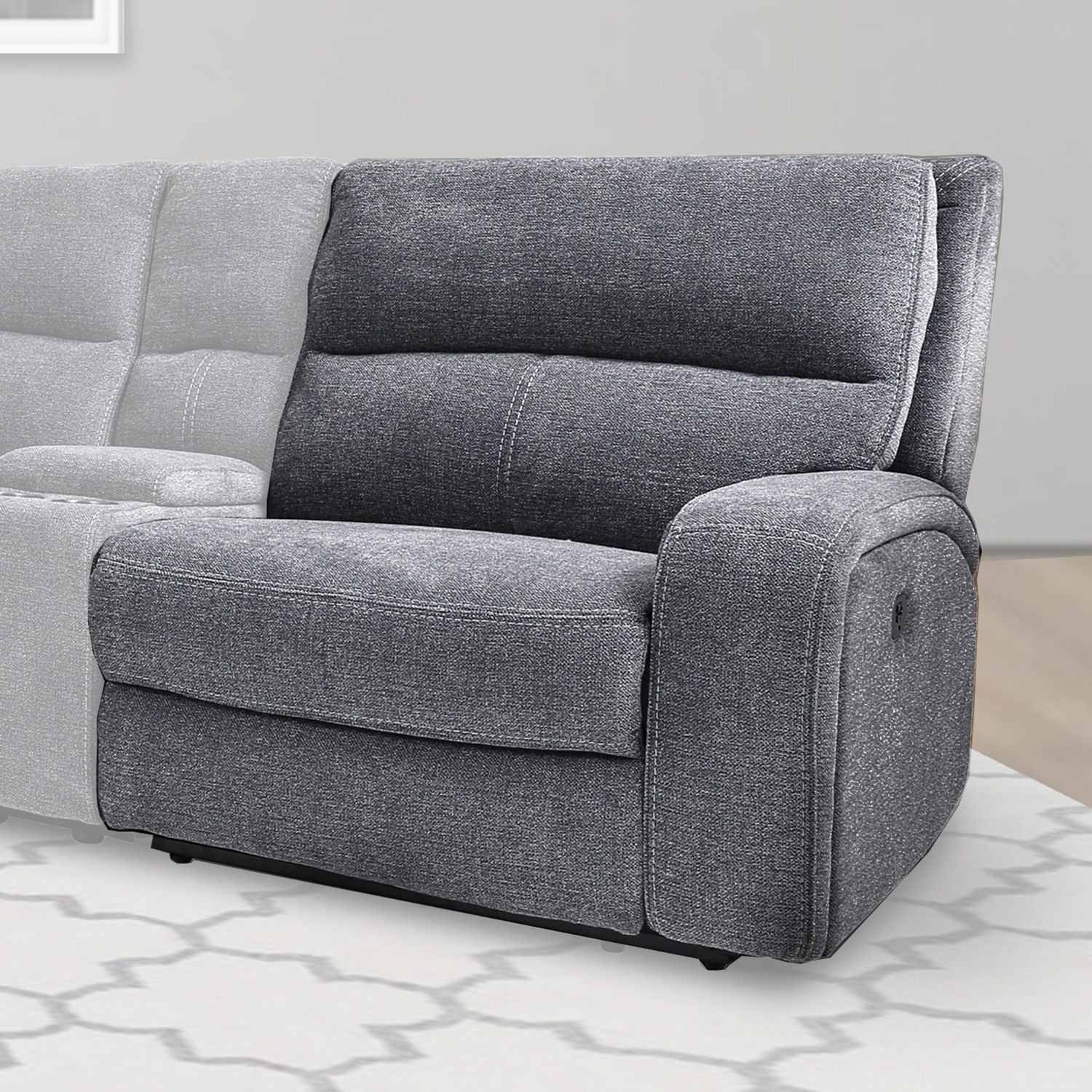 Polaris - Power Right Arm Facing Recliner - Bizmark Gray - Urban Living Furniture (Los Angeles, CA)