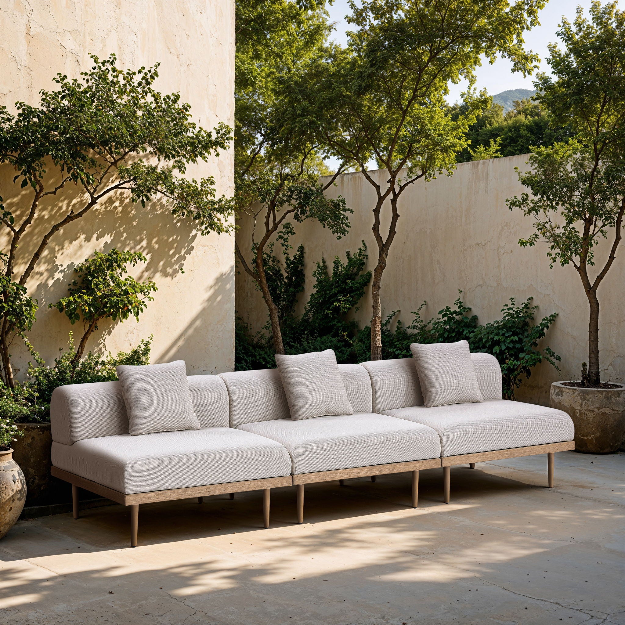 Laguna - 3 Piece Resilient Water Resistant Fabric 106.5" Outdoor Patio Armless Modular Sofa - Urban Living Furniture (Los Angeles, CA)