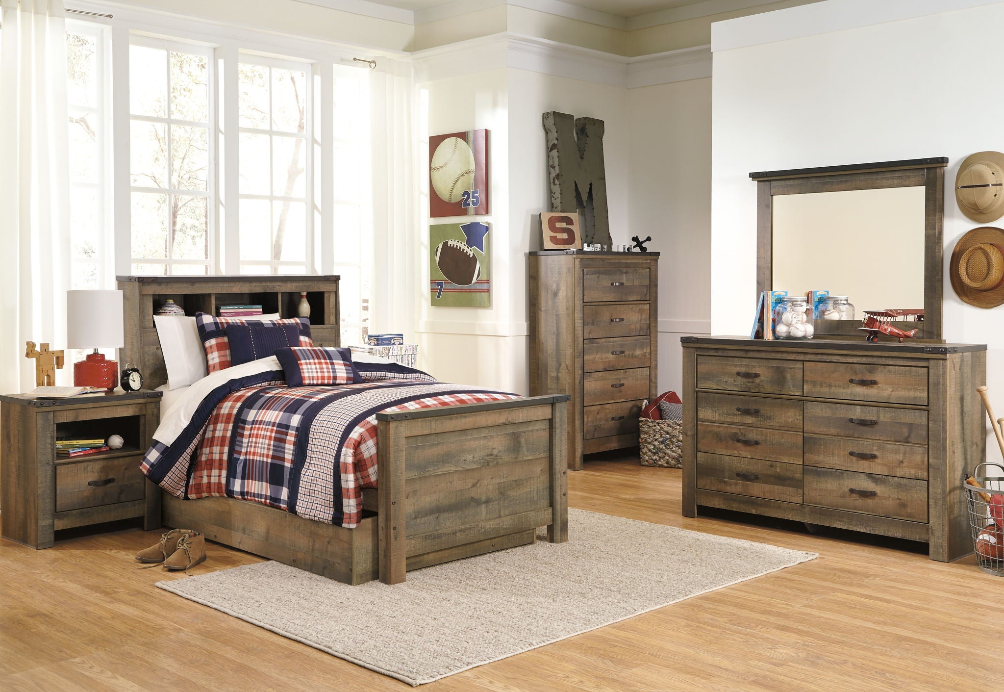 Trinell - Brown - Twin Bookcase Bed With 1 Large Storage Drawer - Urban Living Furniture (Los Angeles, CA)