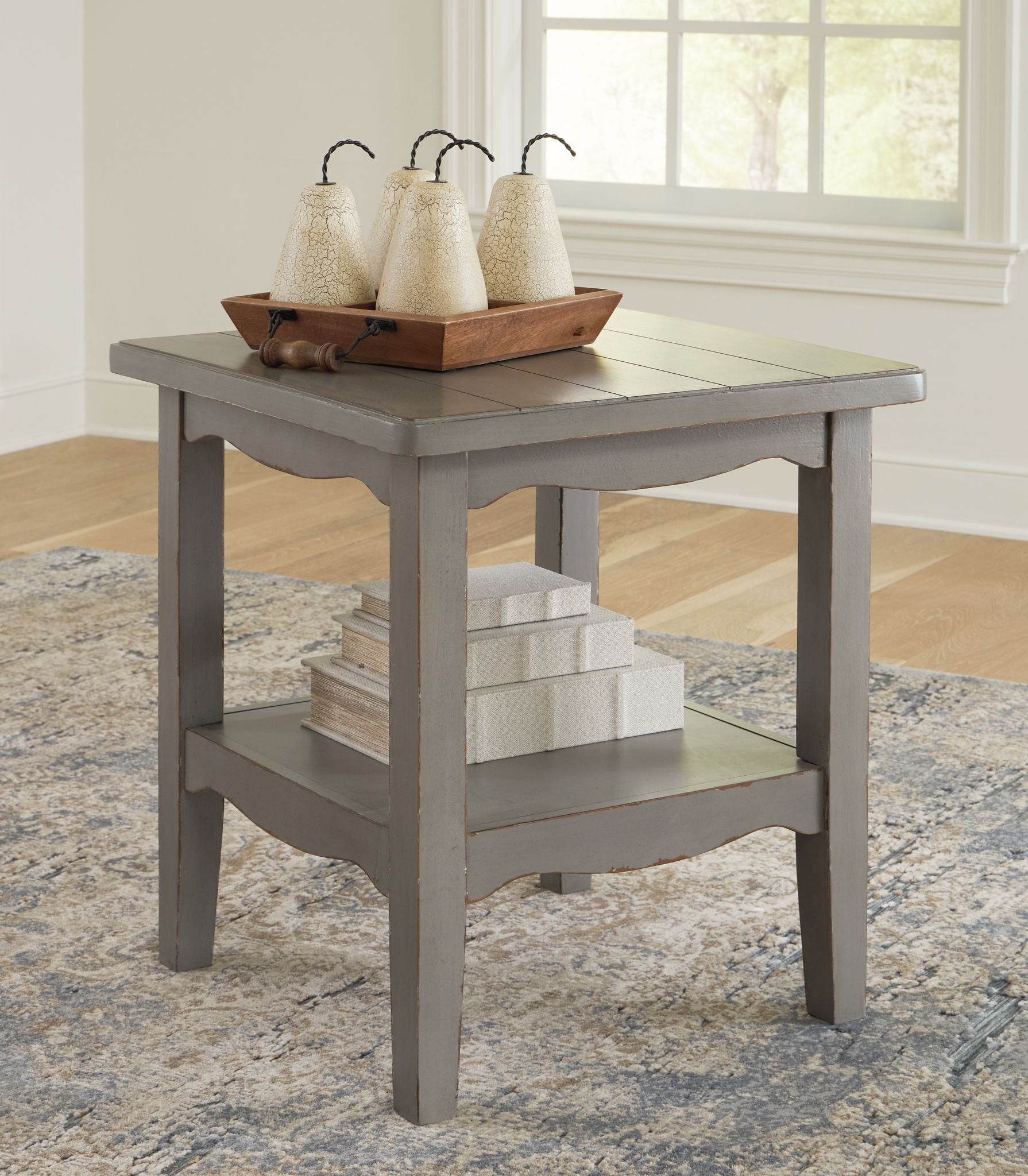 Charina - Antique Gray - Square End Table - Urban Living Furniture (Los Angeles, CA)