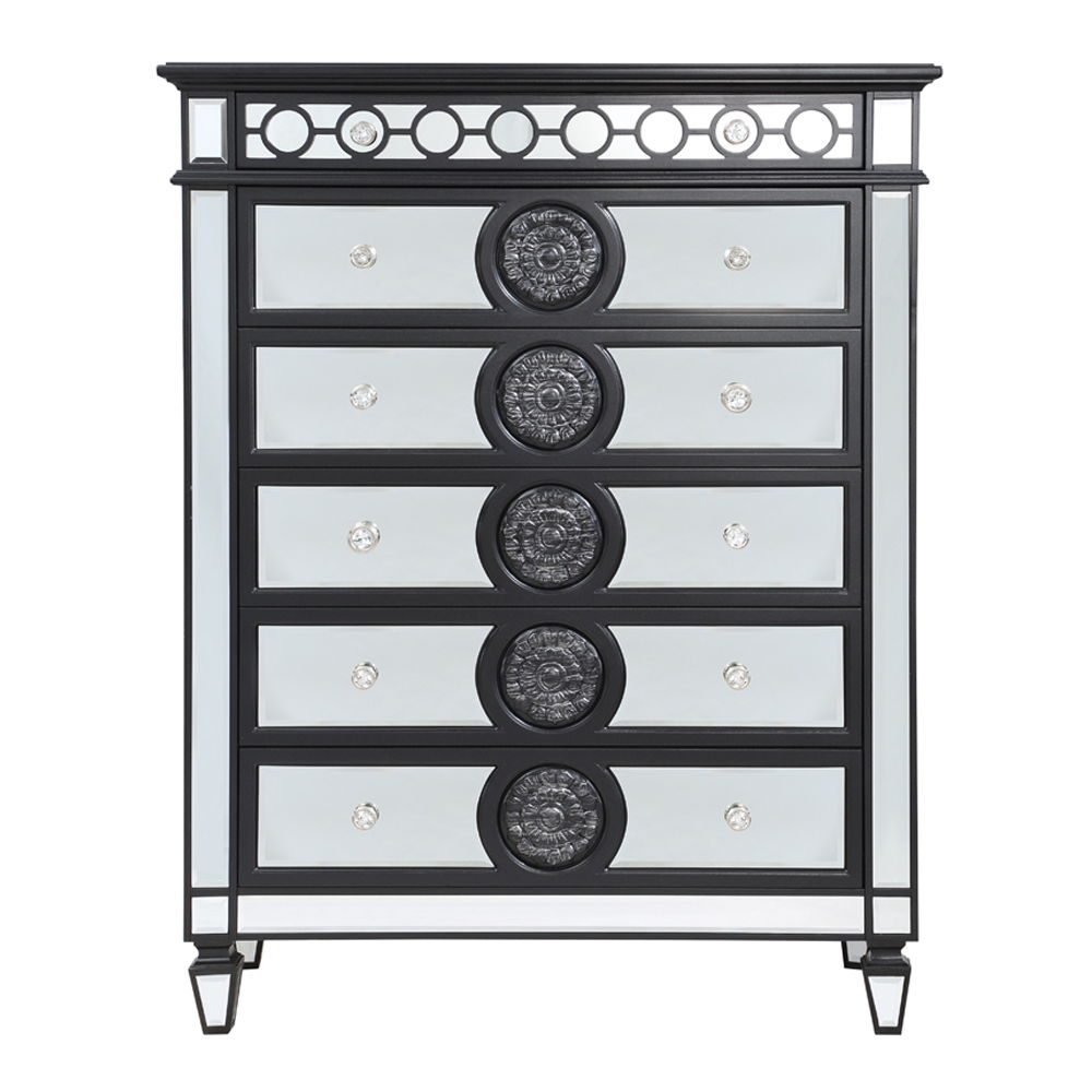 Varian II - Chest - Mirrored, Black & Sliver - Urban Living Furniture (Los Angeles, CA)