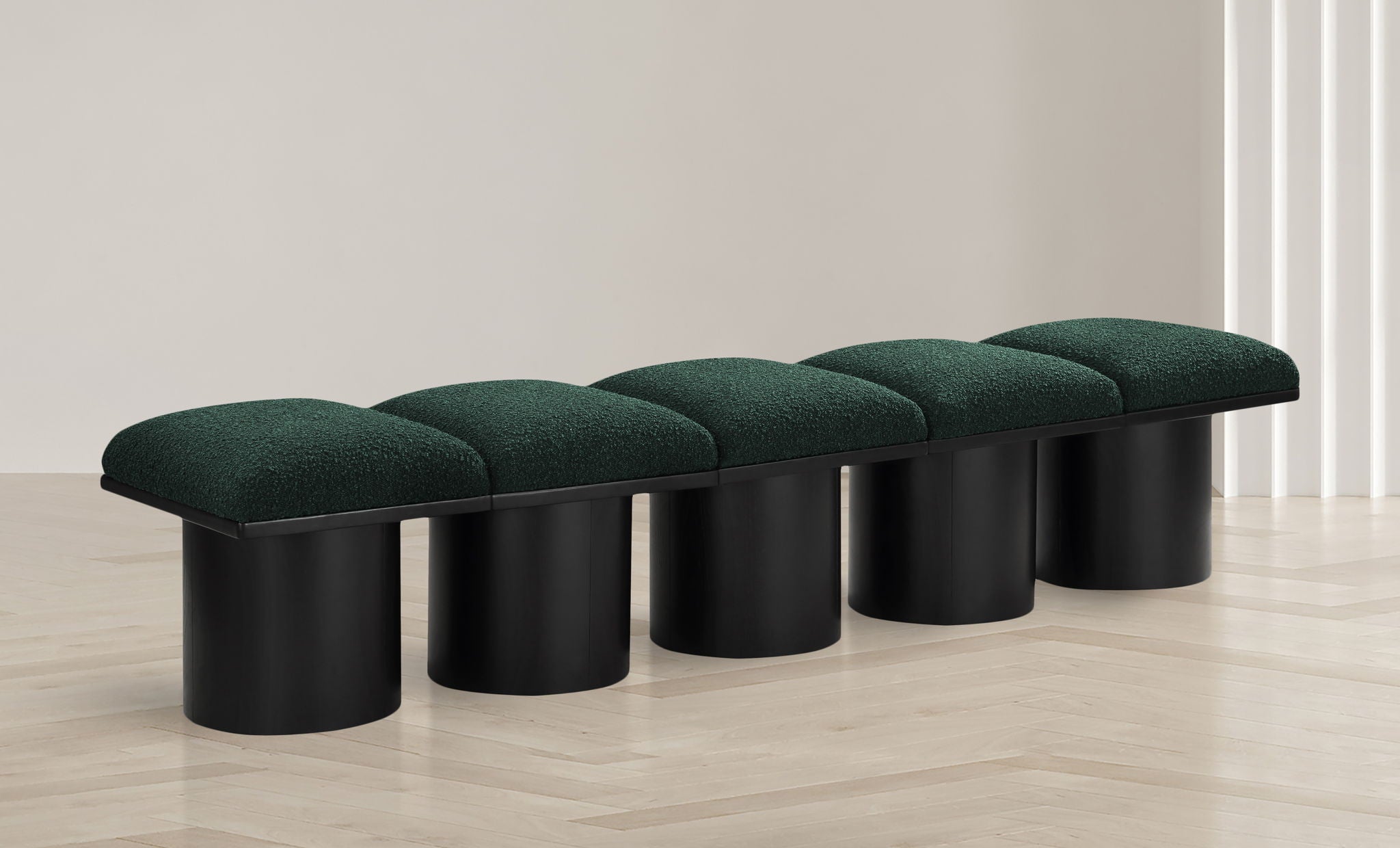 Pavilion - 5 Piece Modular Bench With Black Base