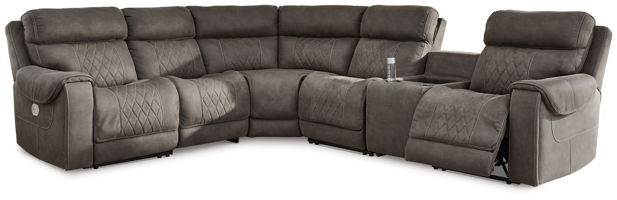 Hoopster - Gunmetal - Zero Wall Power Recliner with Console 6 Pc Sectional - Urban Living Furniture (Los Angeles, CA)