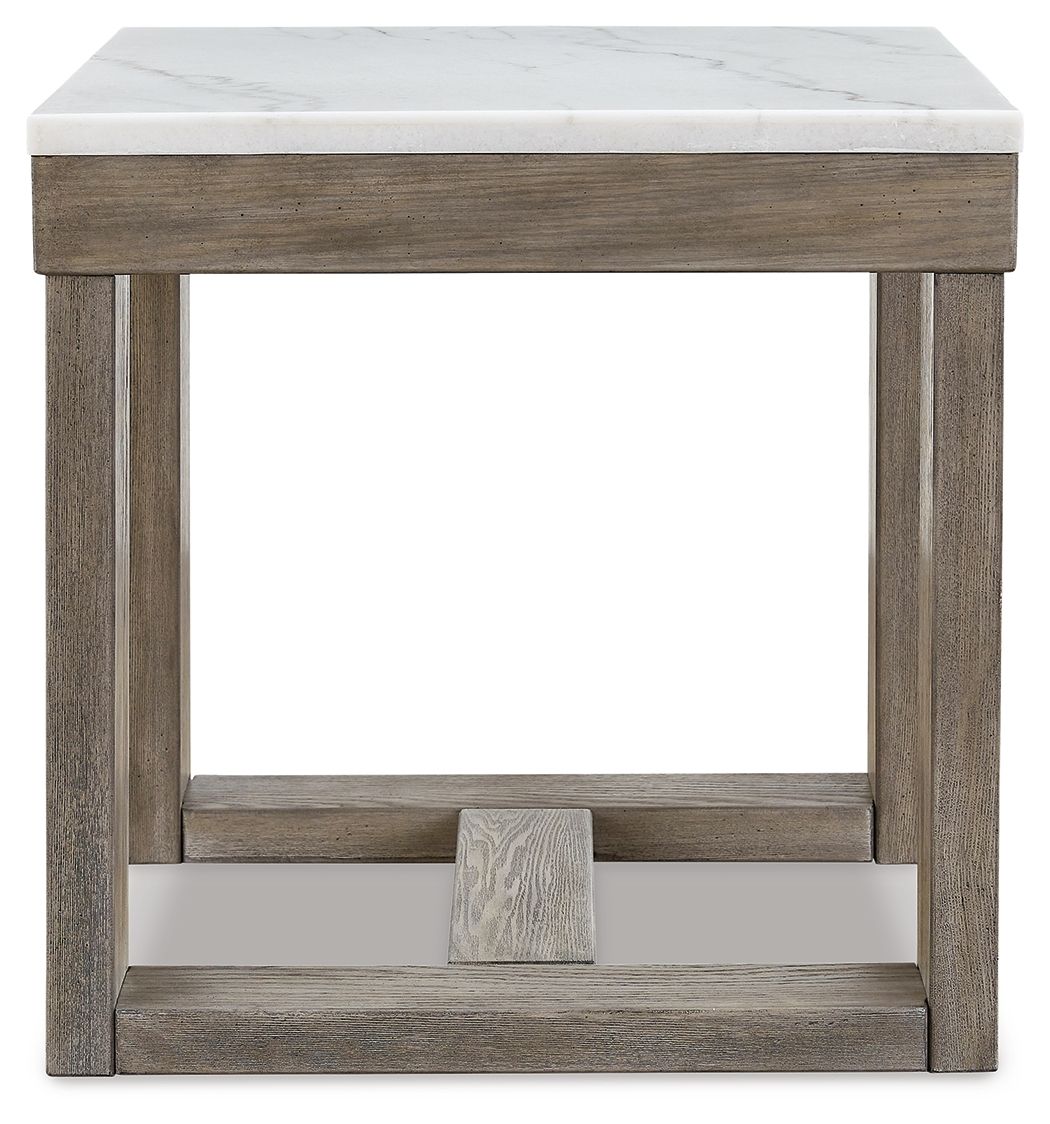 Loyaska - Brown / Ivory - Square End Table - Urban Living Furniture (Los Angeles, CA)