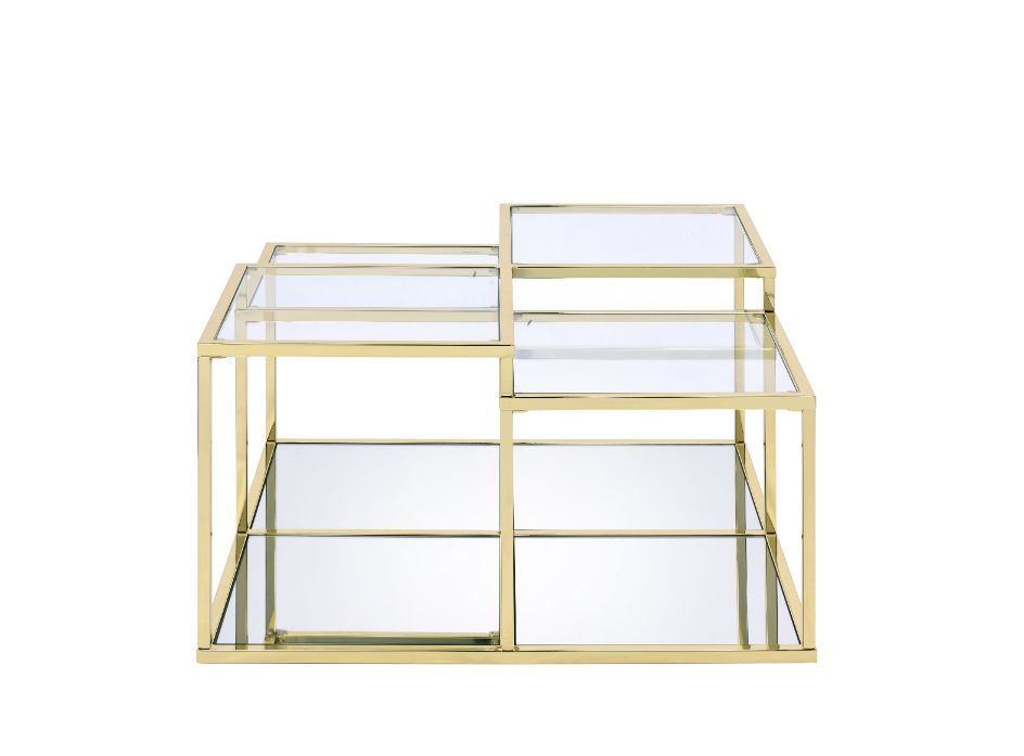 Uchenna - Coffee Table - Clear Glass & Gold - Urban Living Furniture (Los Angeles, CA)