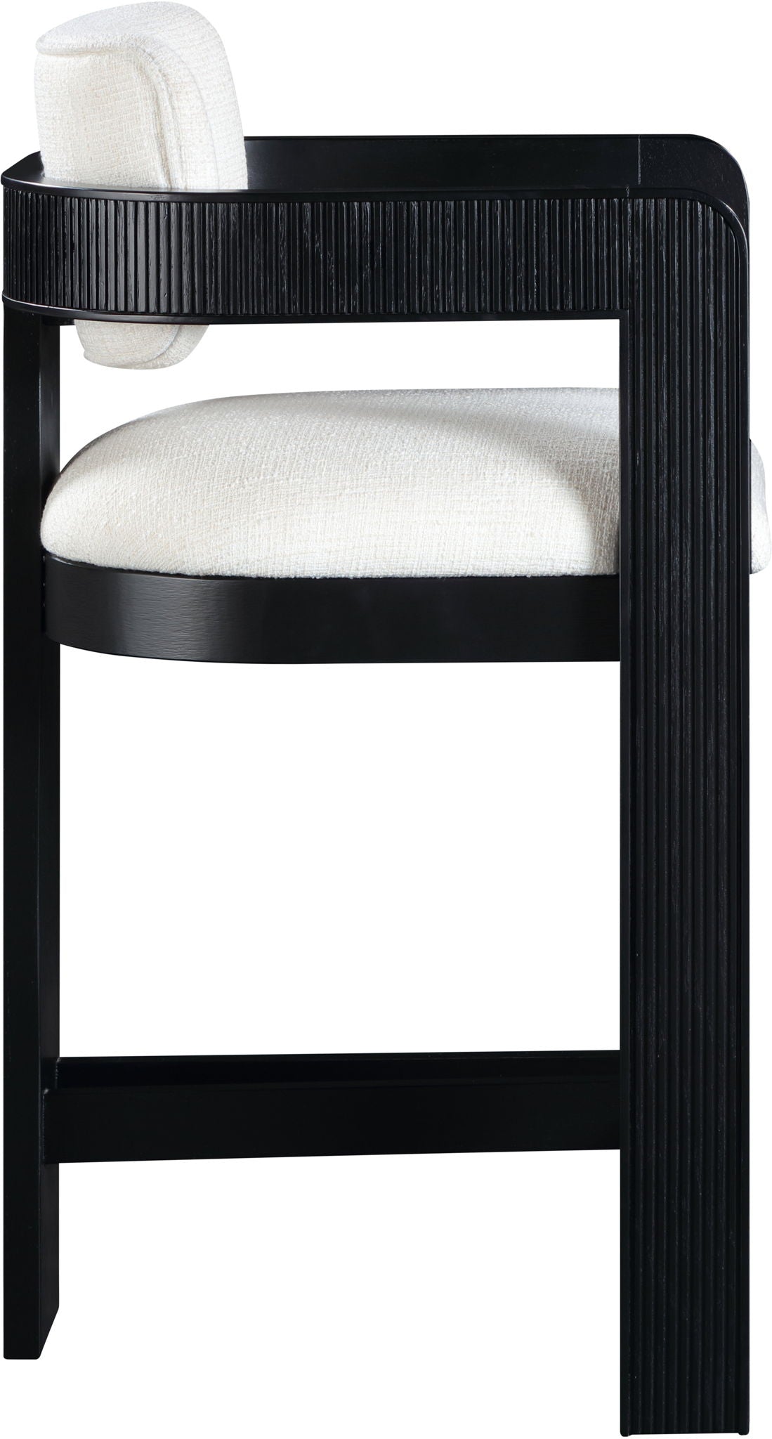 Sacha - Linen Stool With Black Base - Urban Living Furniture (Los Angeles, CA)