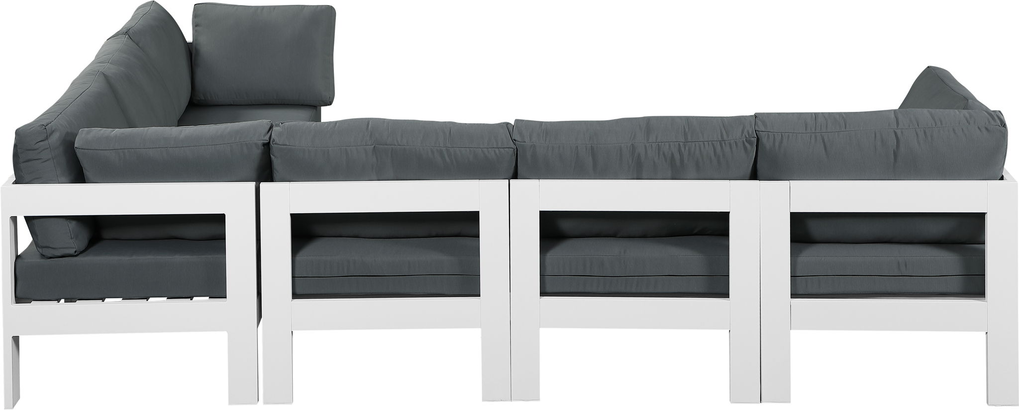 Nizuc - Outdoor Patio 6 Piece Modular Sectional With White Frame - Urban Living Furniture (Los Angeles, CA)
