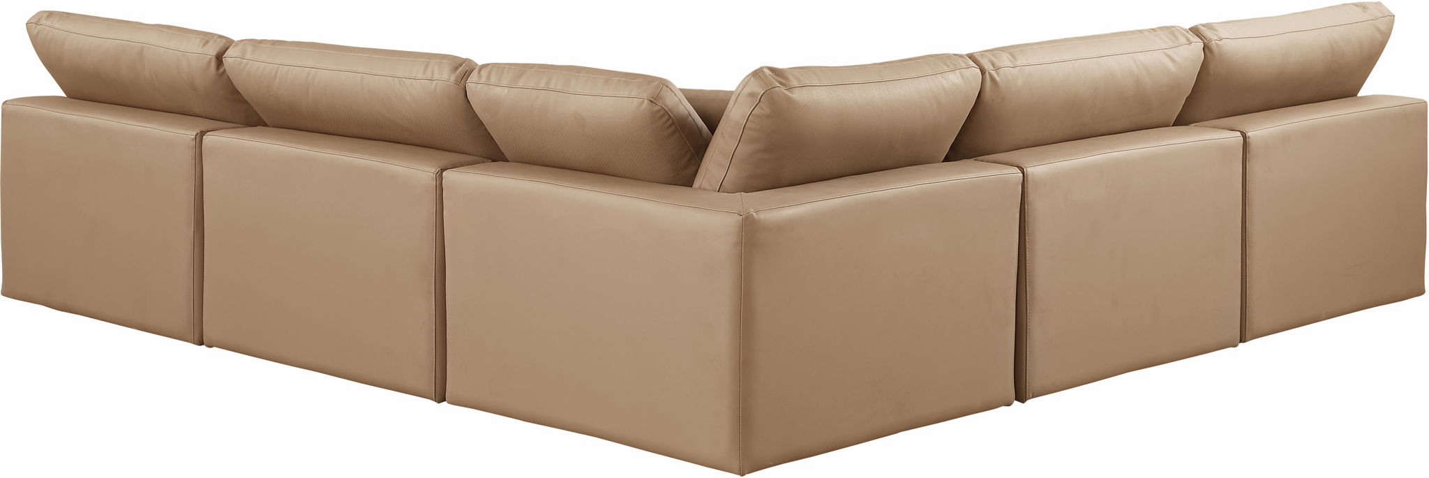 Comfy - 5 Piece Faux Leather Modular Corner Armless Sectional - Tan - Urban Living Furniture (Los Angeles, CA)
