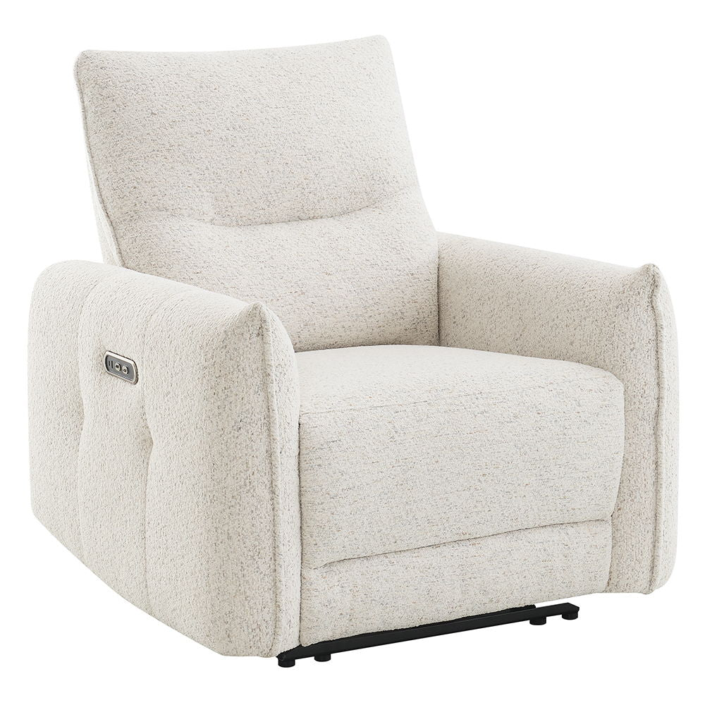 Lalisa - Power Motion Recliner With USB Port - Cream Chenille - Urban Living Furniture (Los Angeles, CA)