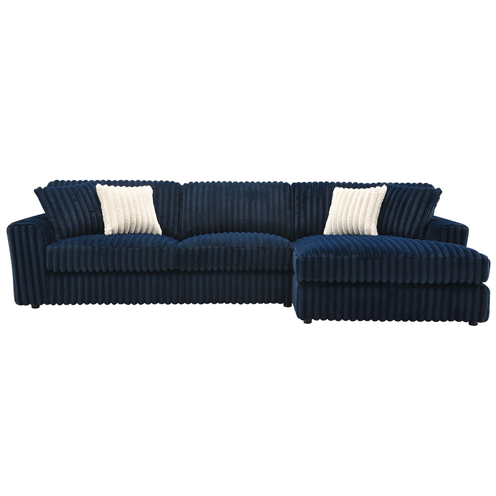 Breton - Sectional Sofa With 4 Pillows - Blue Corduroy - Urban Living Furniture (Los Angeles, CA)