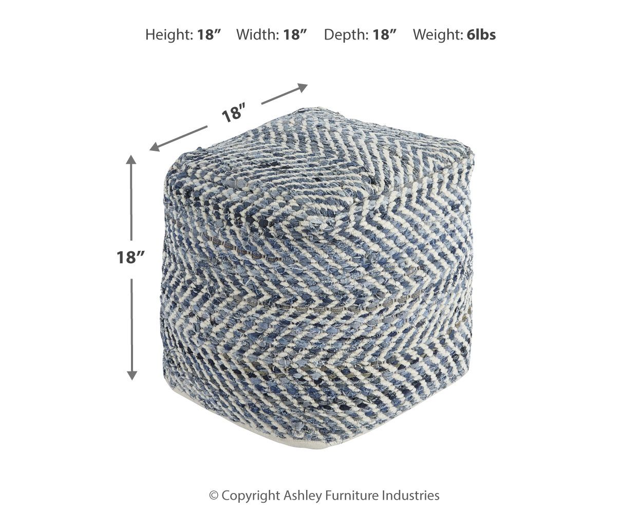 Chevron - Blue - Pouf - Urban Living Furniture (Los Angeles, CA)