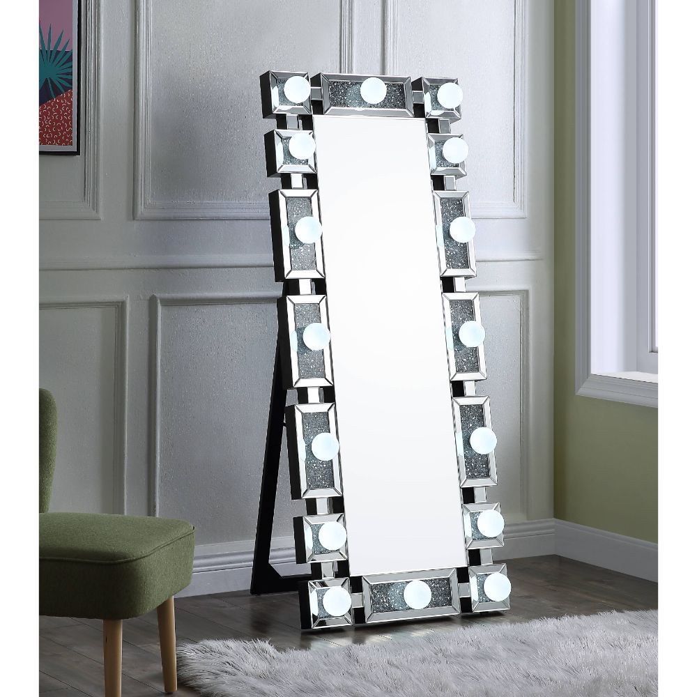 Noralie - Floor Mirror With Faux Diamonds - Mirrored - Urban Living Furniture (Los Angeles, CA)