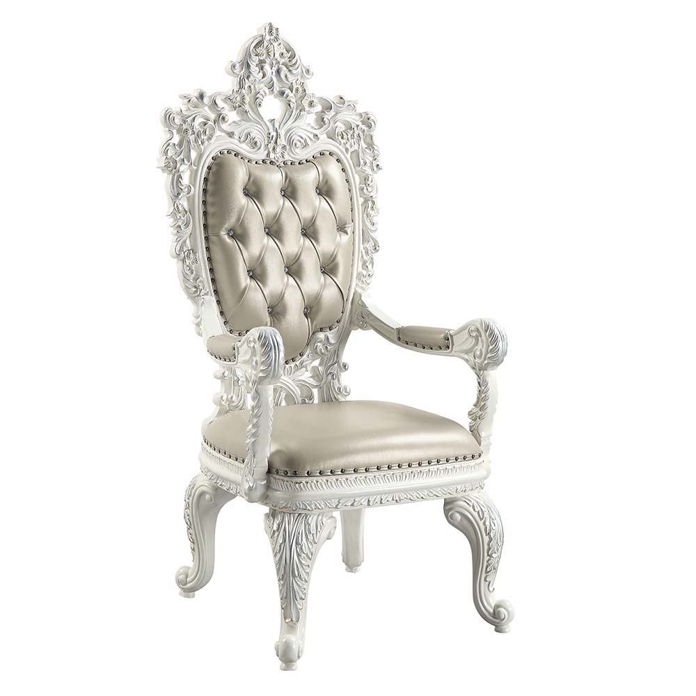 Vanaheim - Dining Chair (Set of 2) - Beige PU & Antique White Finish - Urban Living Furniture (Los Angeles, CA)
