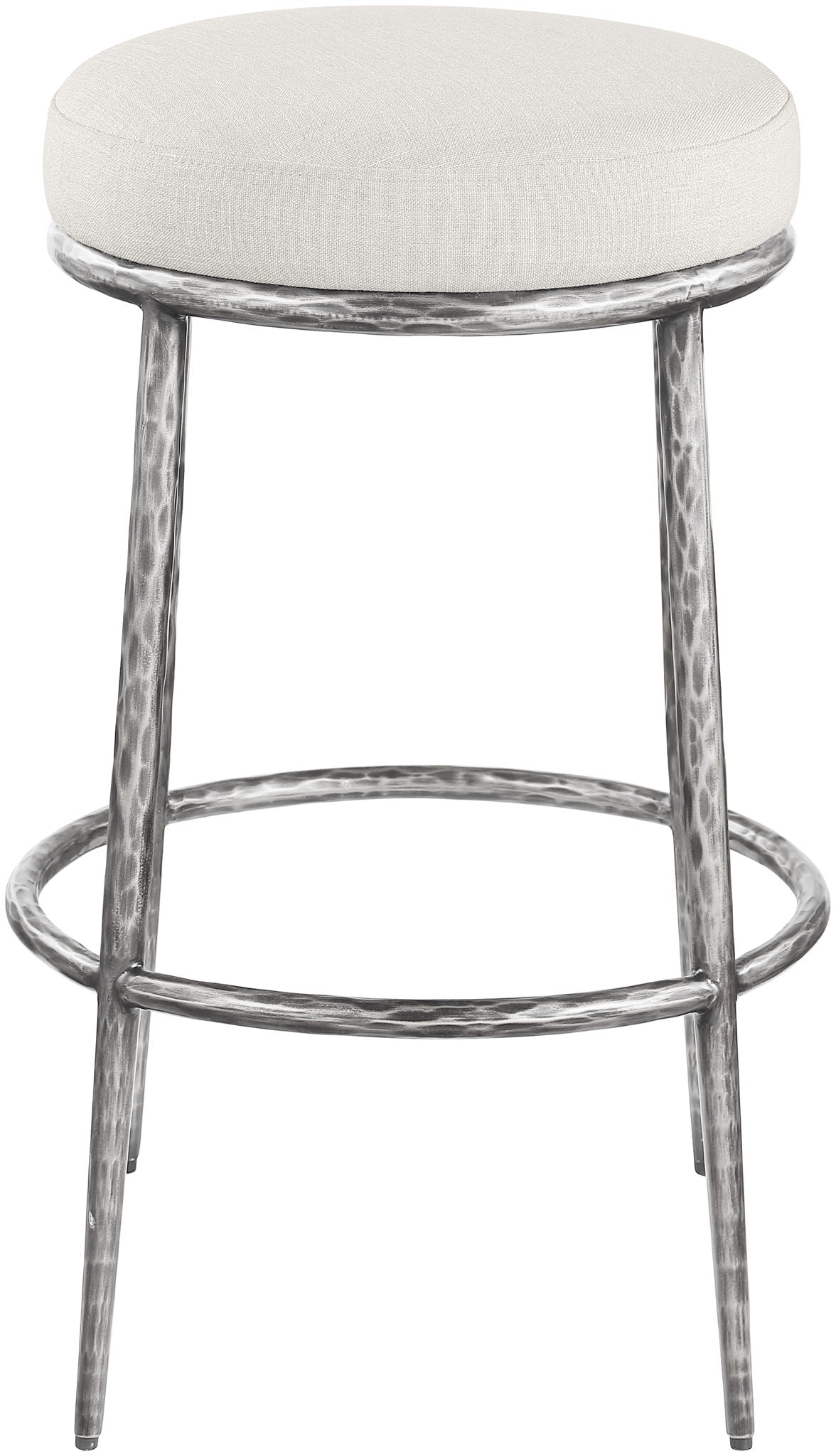 Ferro - Performance Fabric Upholstered Backless Bar Stool - Antique Silver - Urban Living Furniture (Los Angeles, CA)