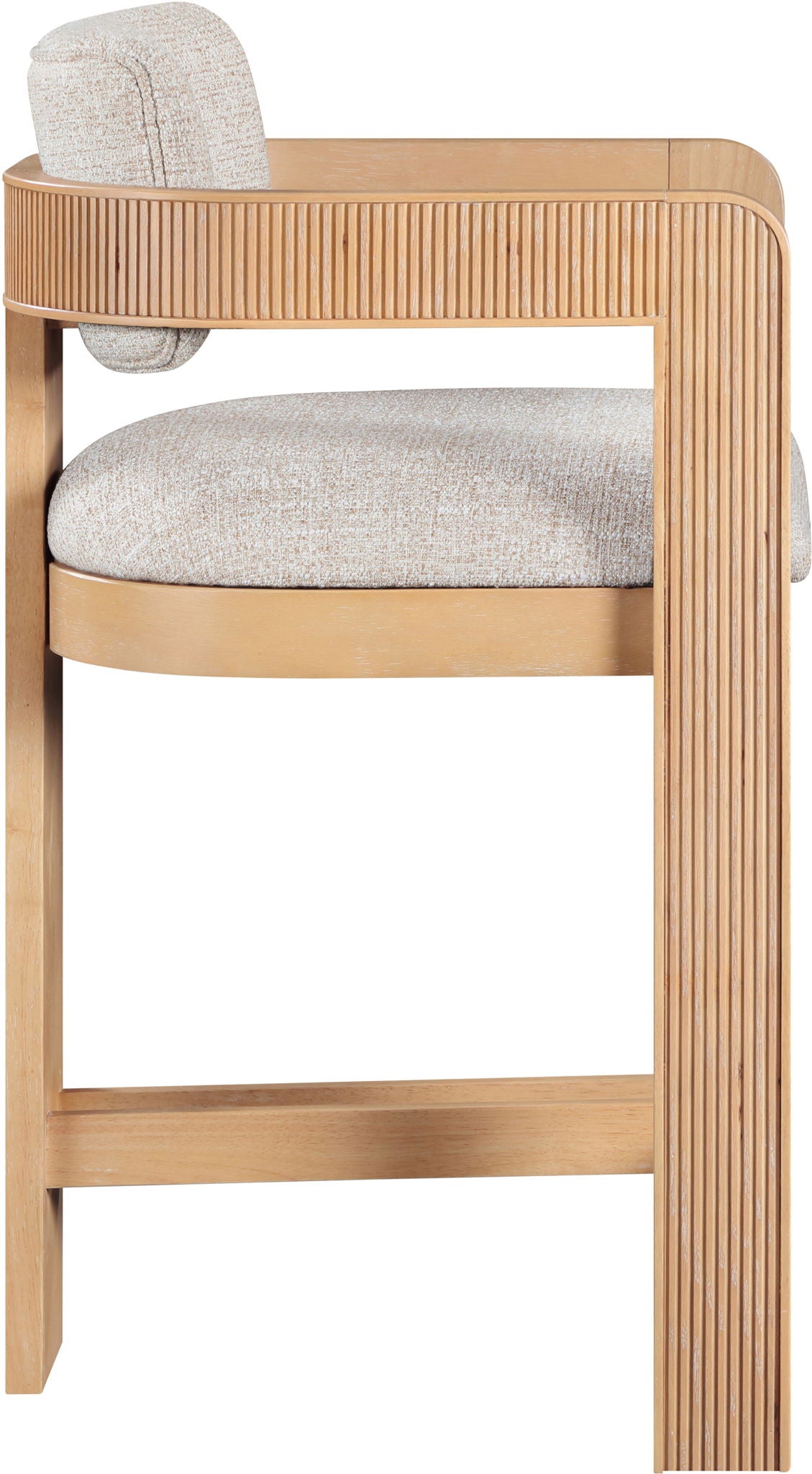 Sacha - Linen Stool With Natural Base - Urban Living Furniture (Los Angeles, CA)