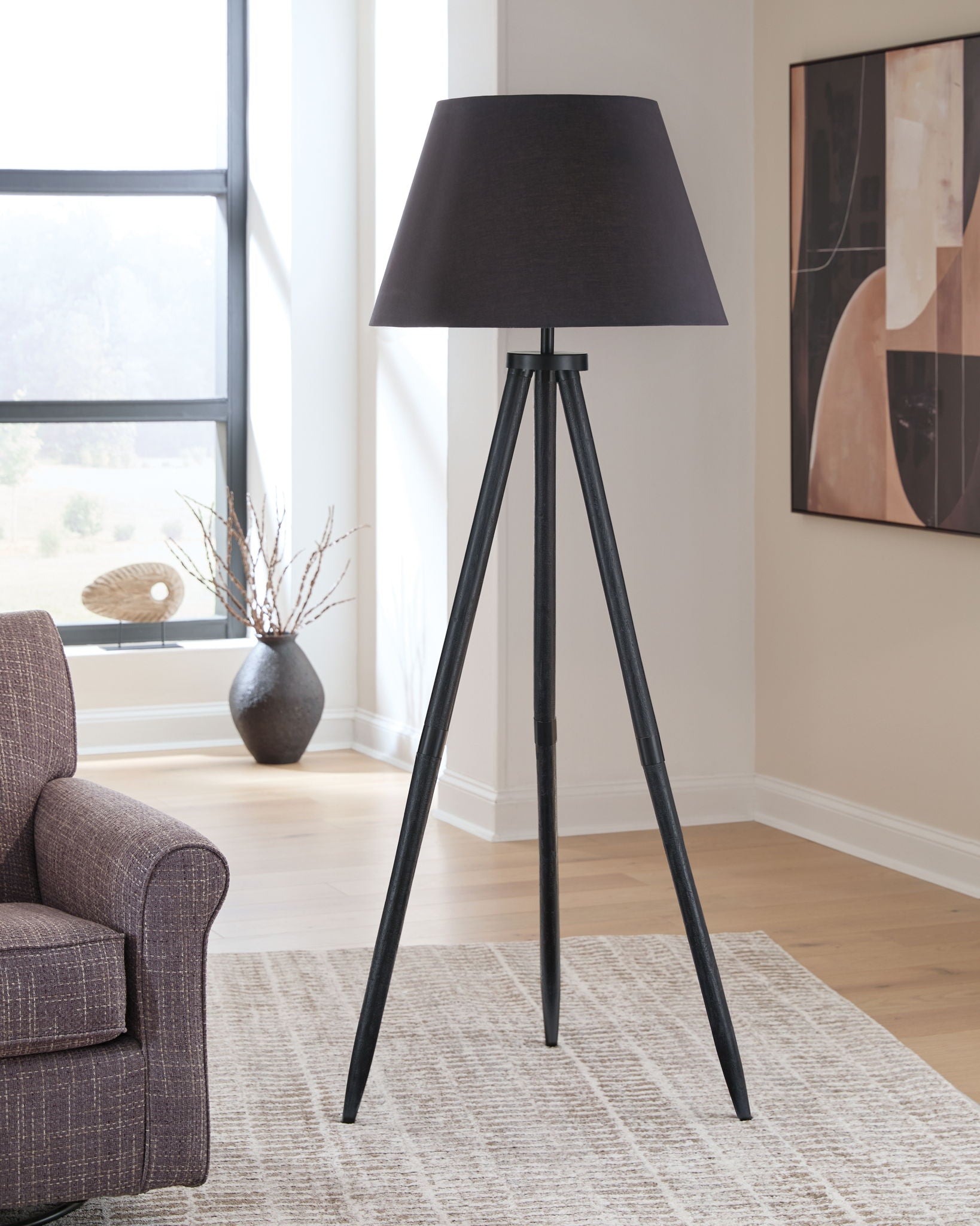 Orhan - Wood Floor Lamp - Black - Urban Living Furniture (Los Angeles, CA)