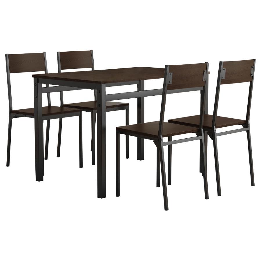 Lana - 5 Piece Rectangular Dining Set - Dark Brown And Black - Urban Living Furniture (Los Angeles, CA)
