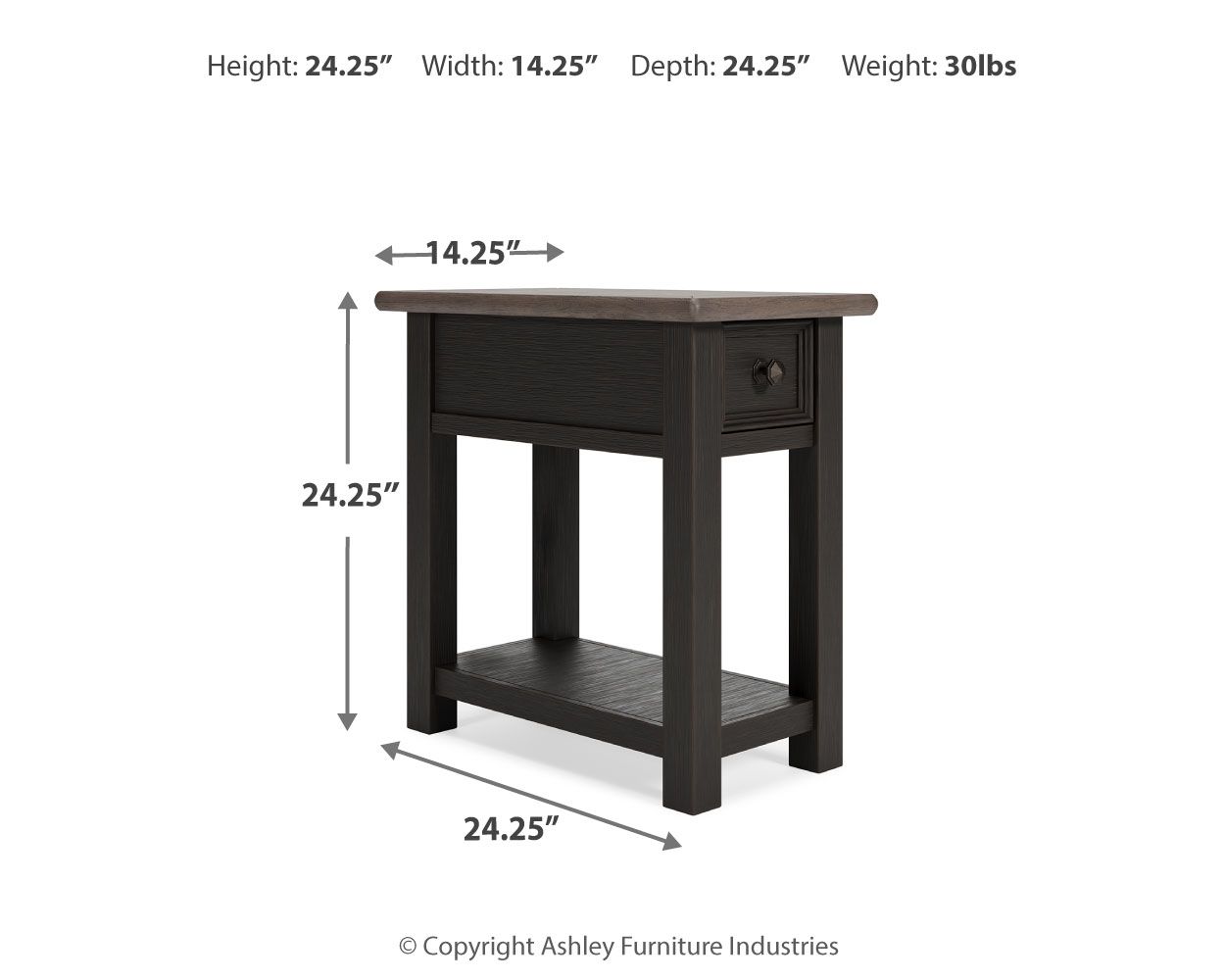 Tyler Creek - Chair Side End Table - Black / Gray - Urban Living Furniture (Los Angeles, CA)