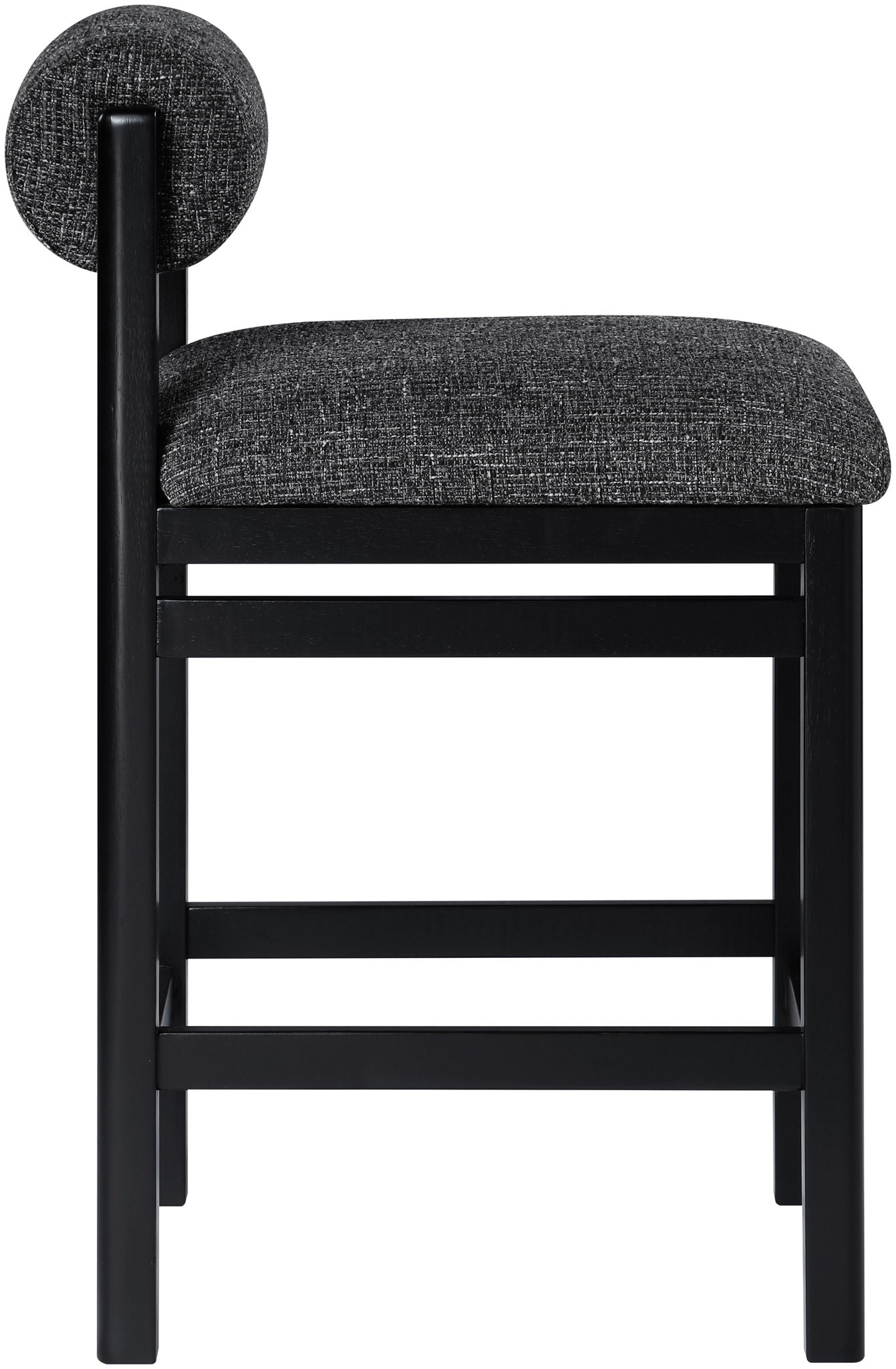Roundhill - Fabric Counter Stool - Black Frame