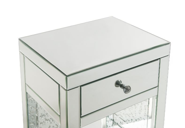 Nysa - 18" X 14" Accent Table - Mirrored & Faux Crystals - Urban Living Furniture (Los Angeles, CA)