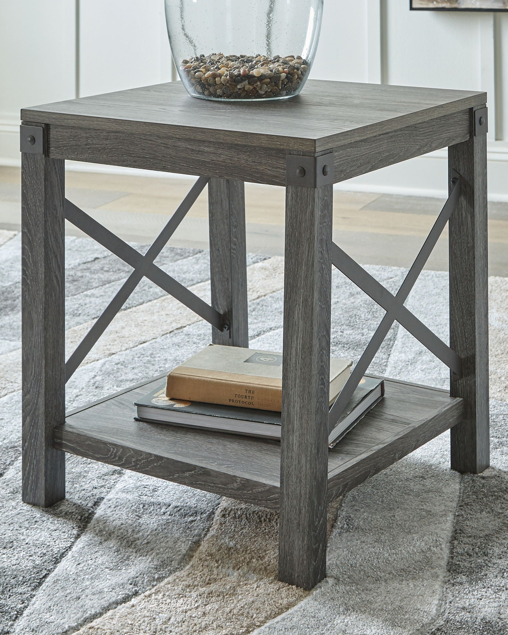 Freedan - Grayish Brown - Square End Table - Urban Living Furniture (Los Angeles, CA)