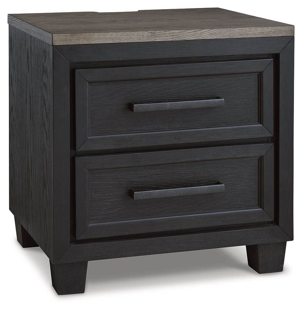 Foyland - Black / Brown - Two Drawer Night Stand - Urban Living Furniture (Los Angeles, CA)