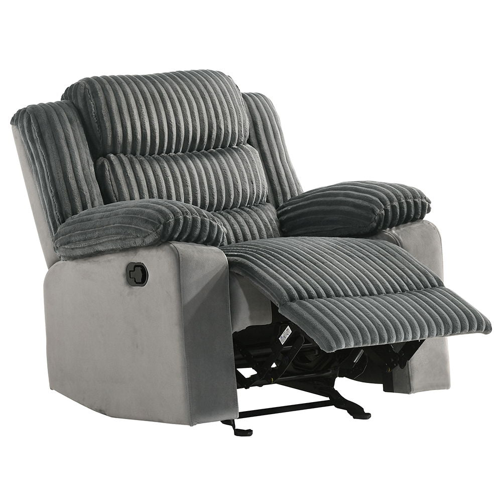 Lesley - Motion Glider Recliner - Gray Corduroy & Velvet - Urban Living Furniture (Los Angeles, CA)