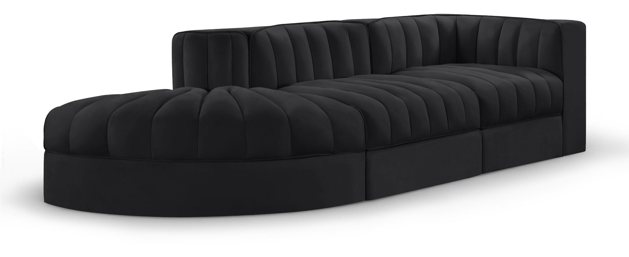 Rummi - Velvet Performance Fabric Upholstered 3 Piece Modular Sectional - Urban Living Furniture (Los Angeles, CA)