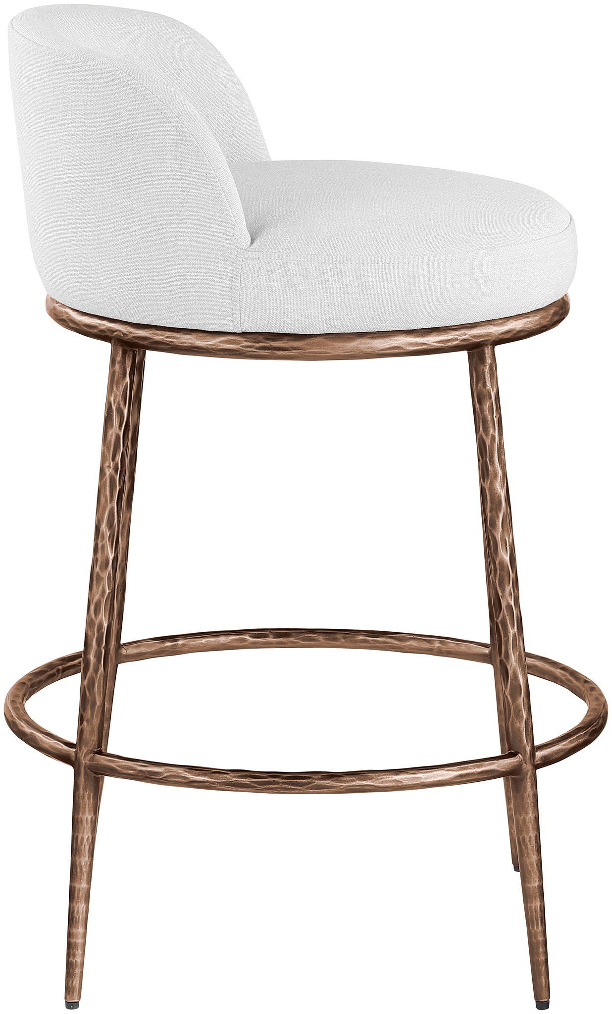 Ferro - Upholstered Counter Stool With Brushed Bronze Base