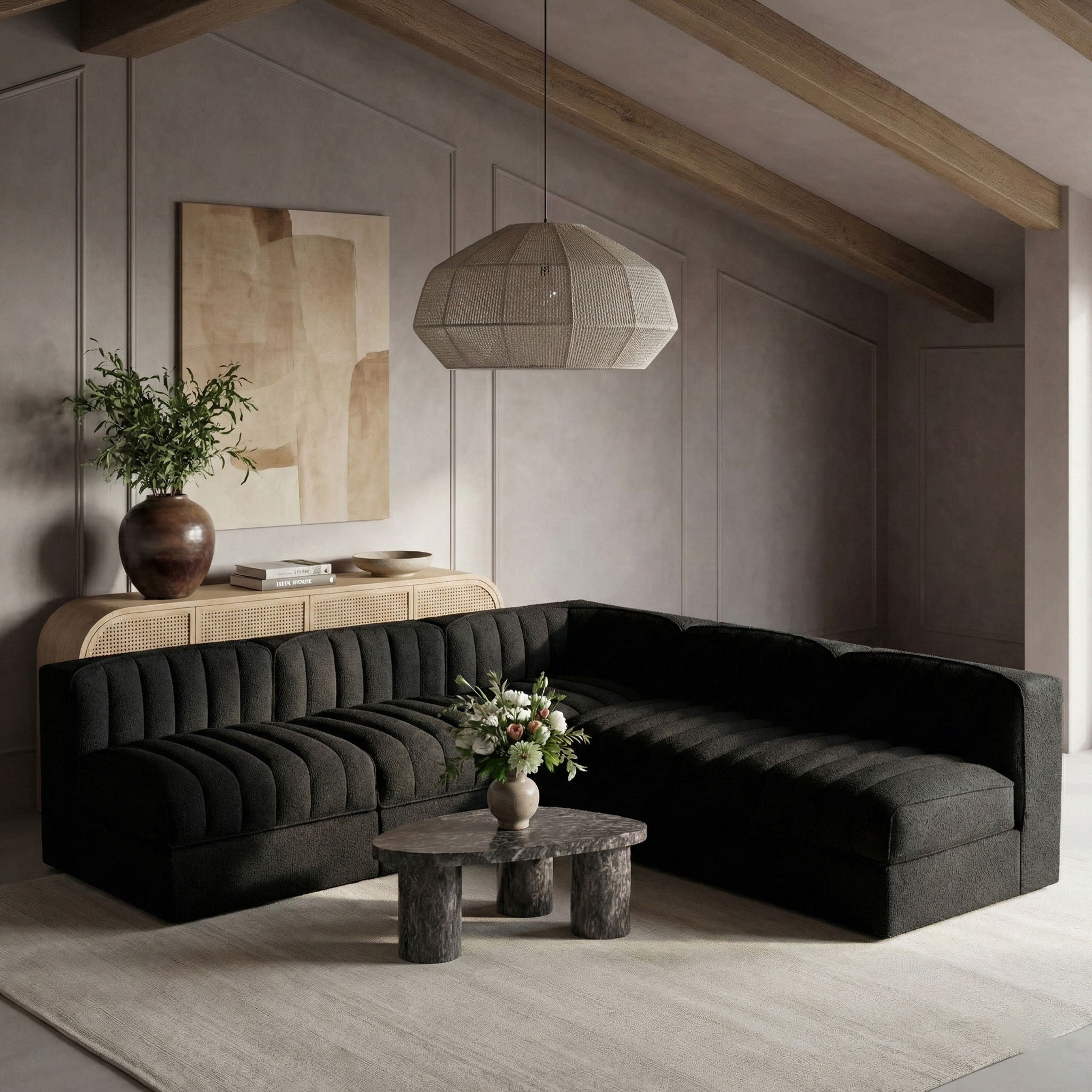 Rummi - Armless Velvet Performance Fabric Upholstered 5 Piece Modular Sectional - Urban Living Furniture (Los Angeles, CA)