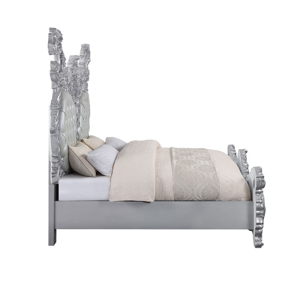 Valkyrie - Eastern King Bed - Synthetic Leather & Antique Platinum - Urban Living Furniture (Los Angeles, CA)