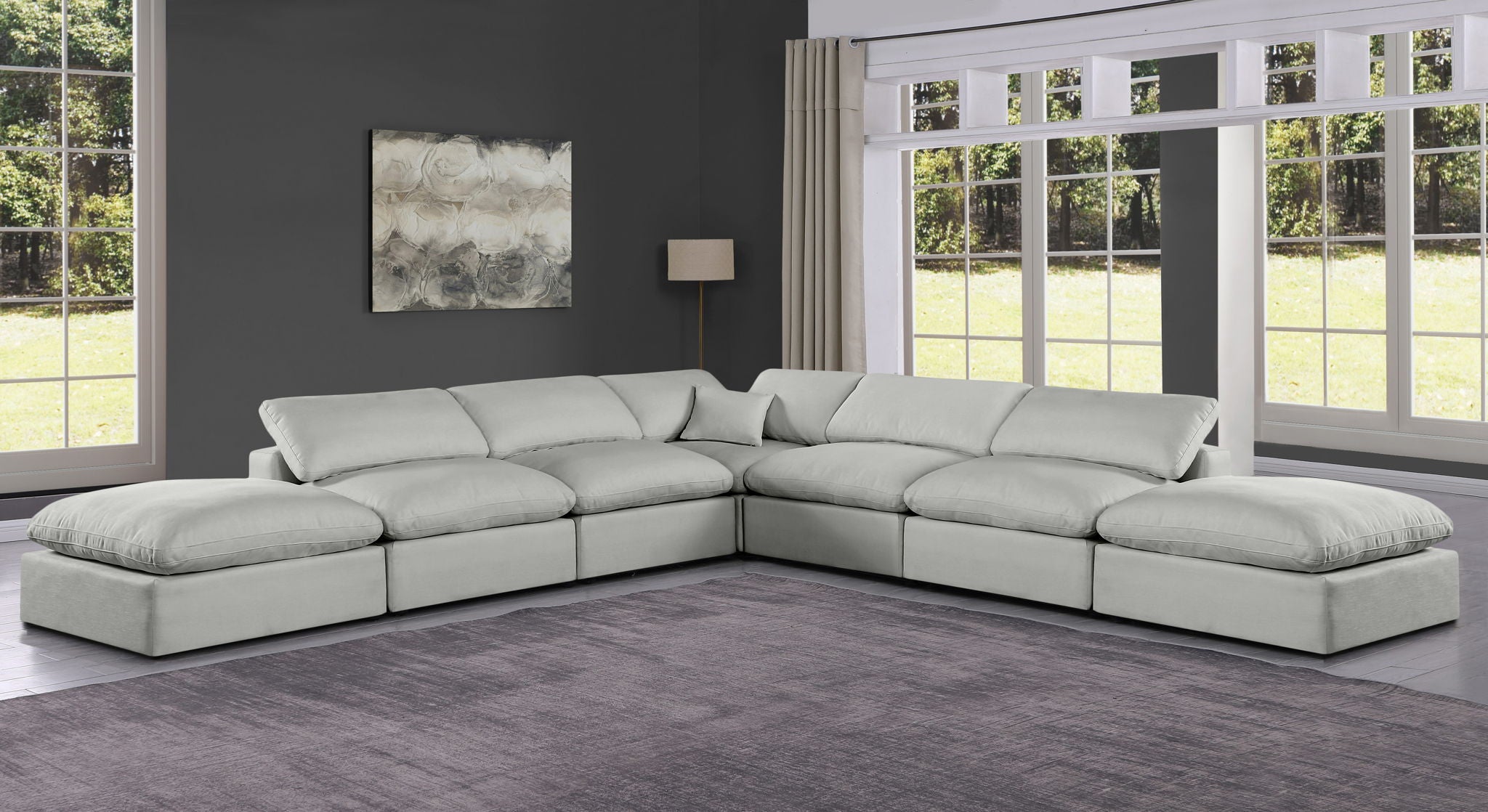 Comfy - 7 Piece Linen Modular Corner Sectional - Urban Living Furniture (Los Angeles, CA)