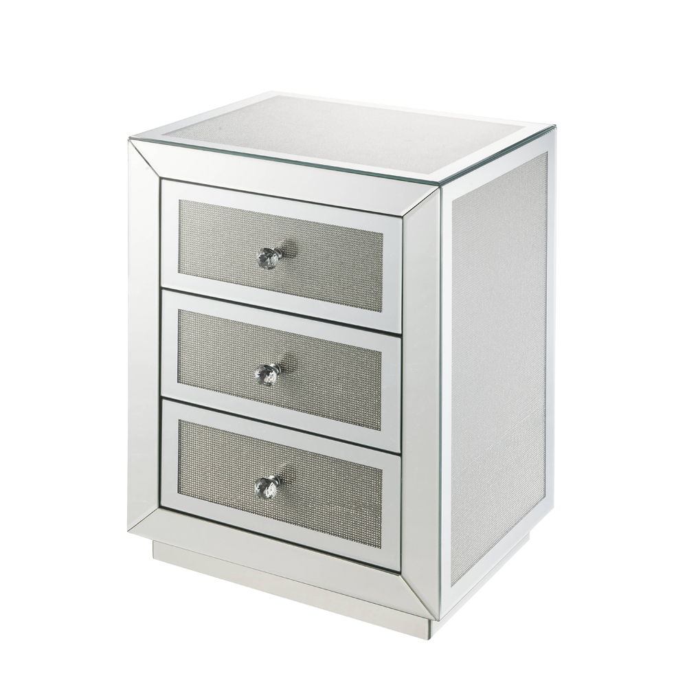 Noralie - 18" X 14" Accent Table - Mirrored & Faux Diamonds - Urban Living Furniture (Los Angeles, CA)