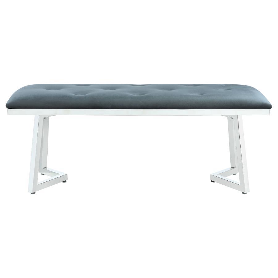 Beaufort - Velvet Upholstered Dining Bench - Steel Gray - Urban Living Furniture (Los Angeles, CA)