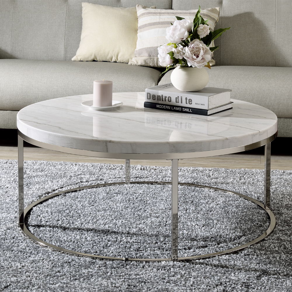 Zaidee - Coffee Table With Marble - Marble Top & Nickel - Urban Living Furniture (Los Angeles, CA)
