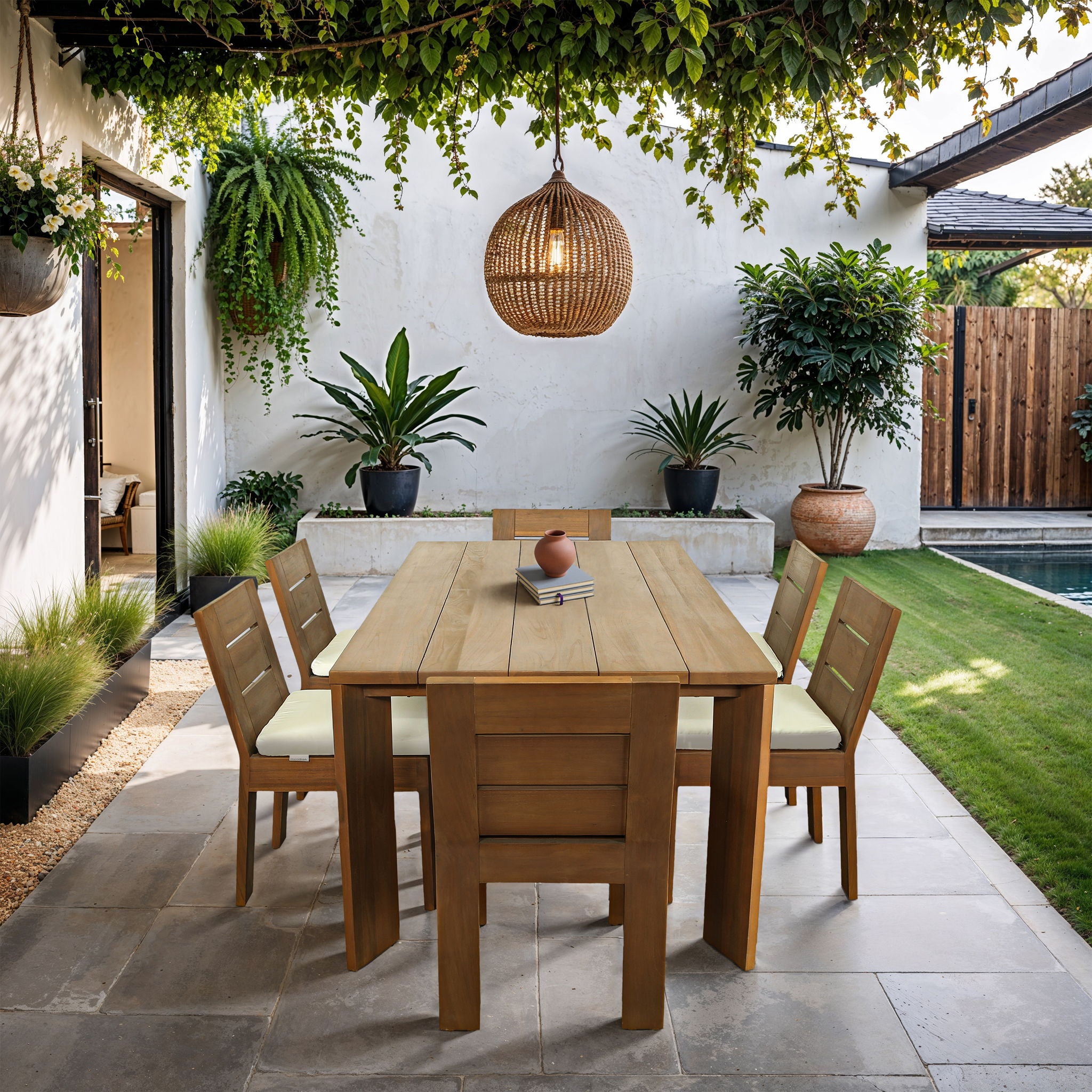 Mirella - Teak Wood Outdoor Patio Dining Table - Urban Living Furniture (Los Angeles, CA)