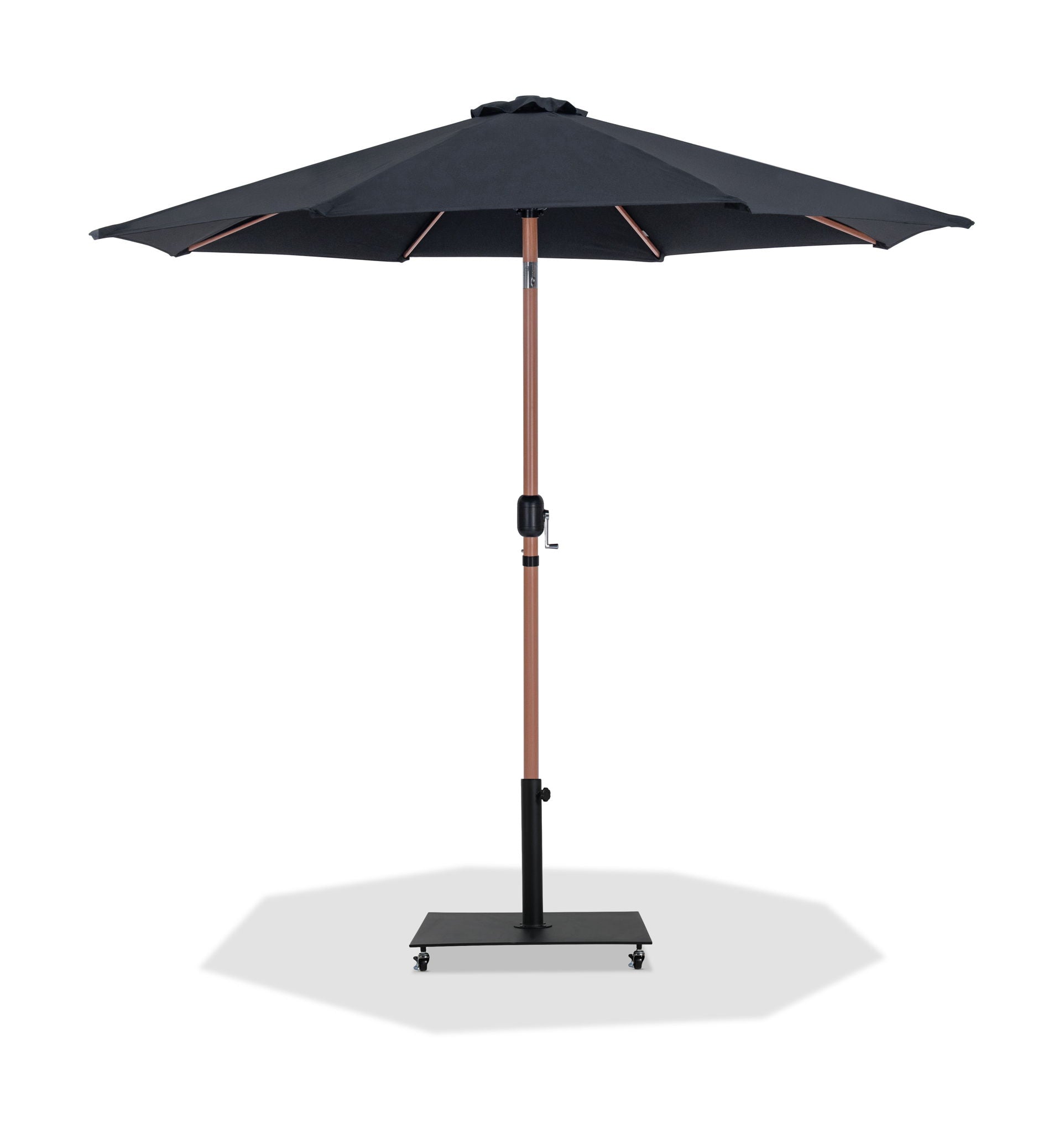 Fiji - Aluminum Patio Umbrella With Square Black And Teak Base - Urban Living Furniture (Los Angeles, CA)