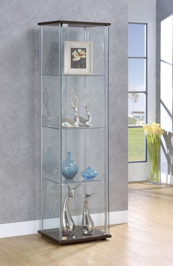 Bellatrix - 4-Shelf Clear Glass Curio Cabinet - Urban Living Furniture (Los Angeles, CA)