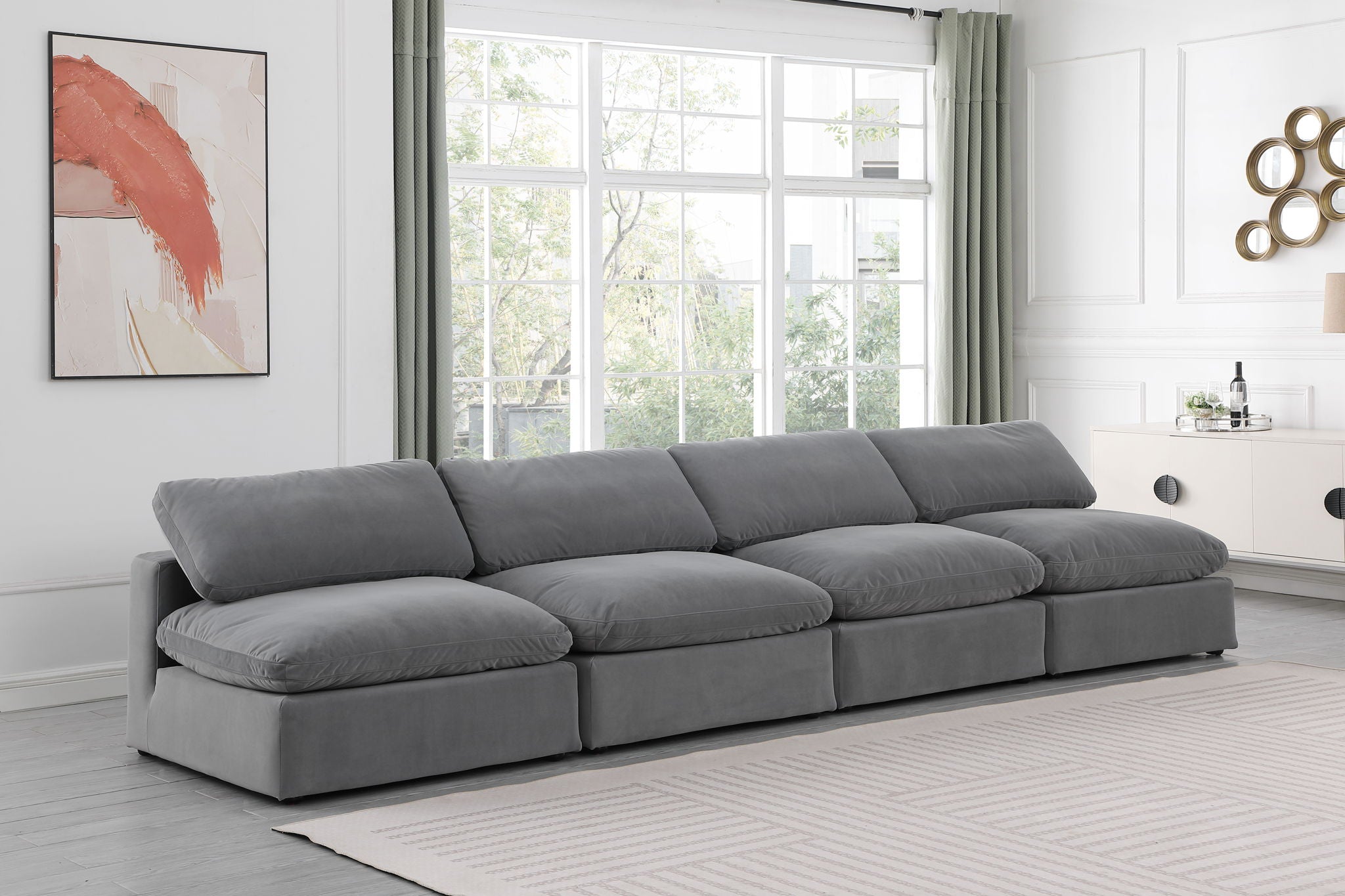 Comfy - Velvet Modular Armless Sofa 4 Seats - Urban Living Furniture (Los Angeles, CA)