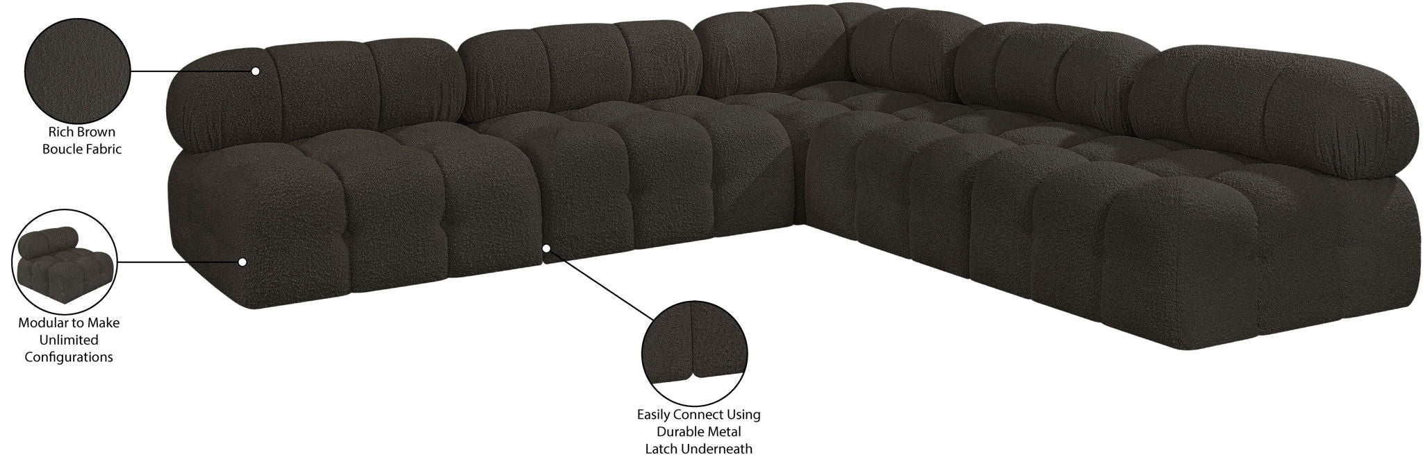 Ames - 5 Piece Fabric Modular Corner Sectional - Urban Living Furniture (Los Angeles, CA)